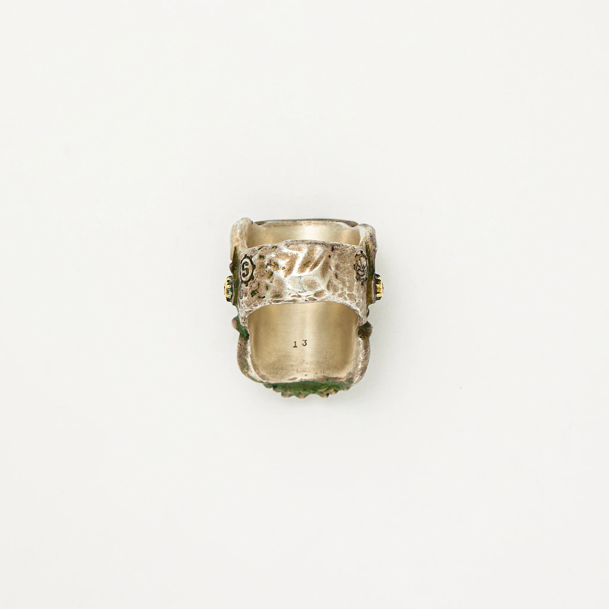 Frankenchimp Puncher W/ Tsavorite Eyes Halloween 2023 Ring - Ag/18k - Image 2