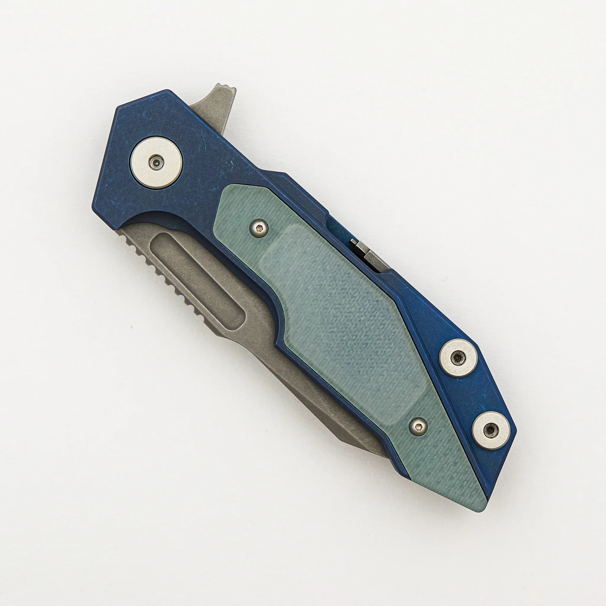 Fulltrack - S45VN Wharncliffe - Tri-Way - Battle Blue - Translucent Green G10 - Image 3