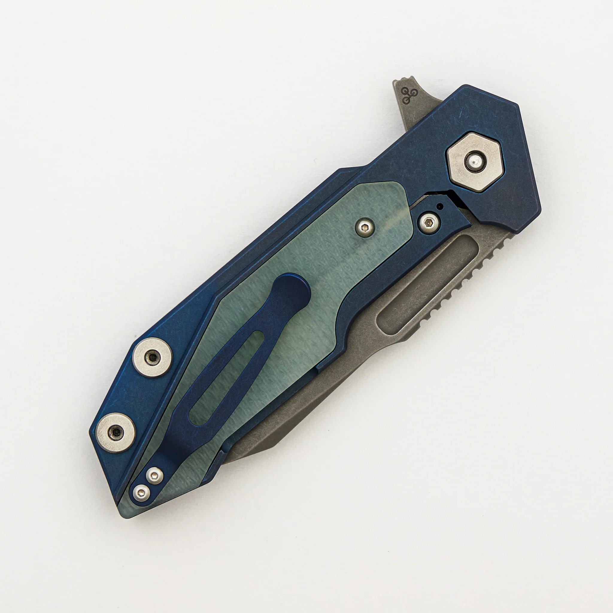 Fulltrack - S45VN Wharncliffe - Tri-Way - Battle Blue - Translucent Green G10 - Image 4