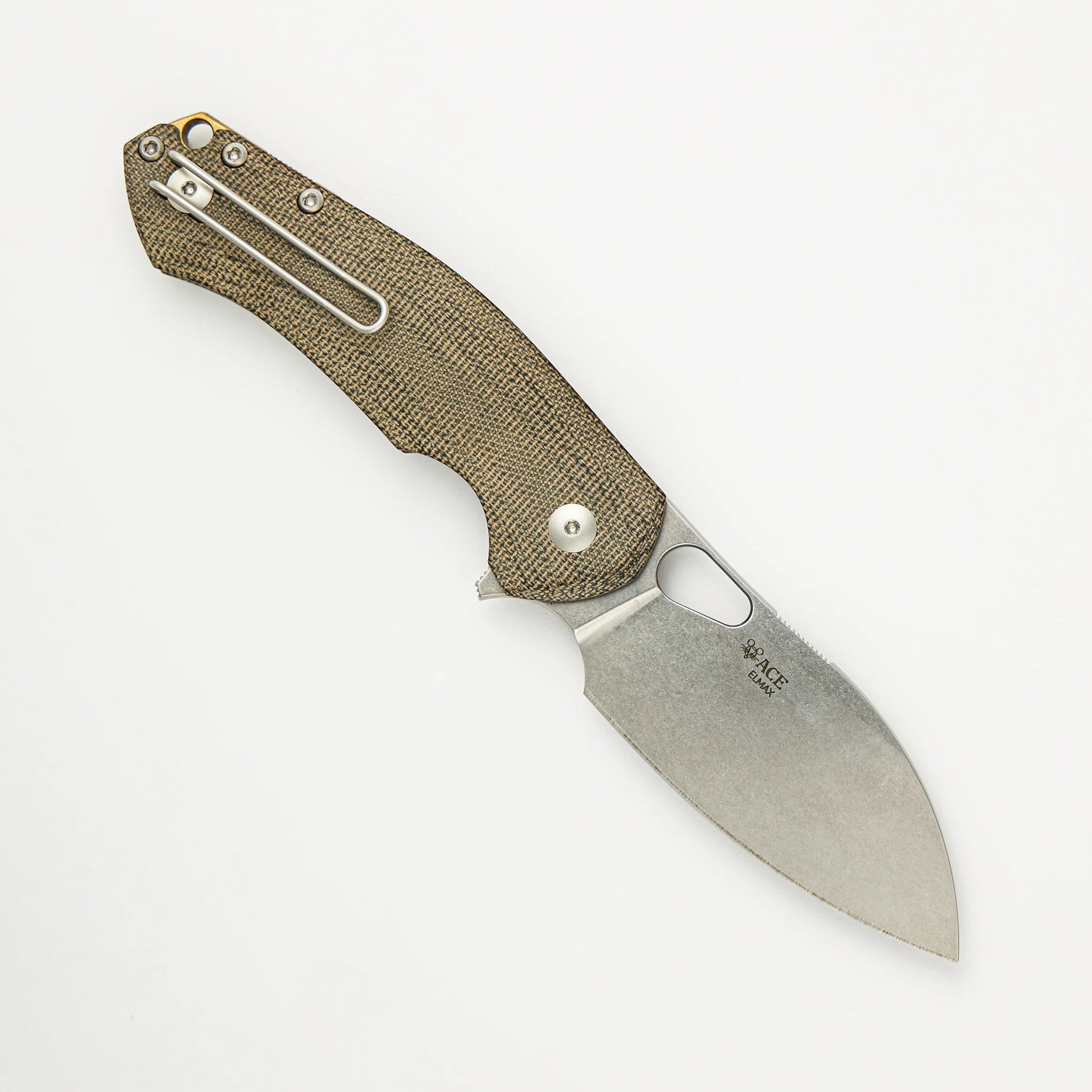 ACE Biblio XL - Green Canvas Micarta - Stonwashed - Image 2
