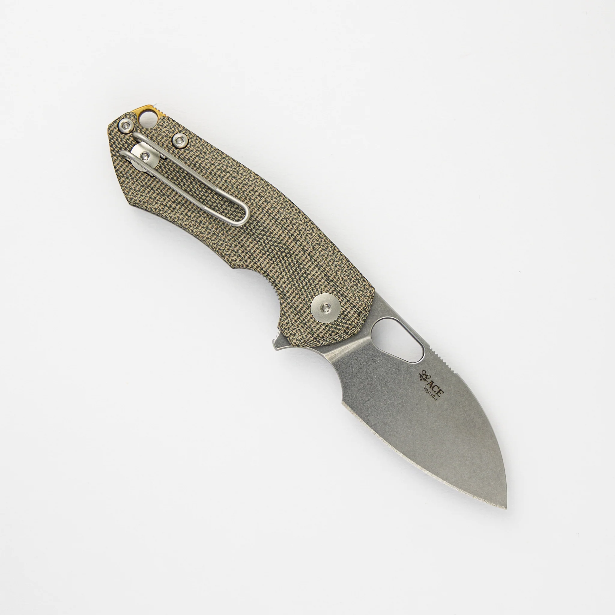 ACE Riv LL - Green Canvas Micarta - Stonewashed - Image 2