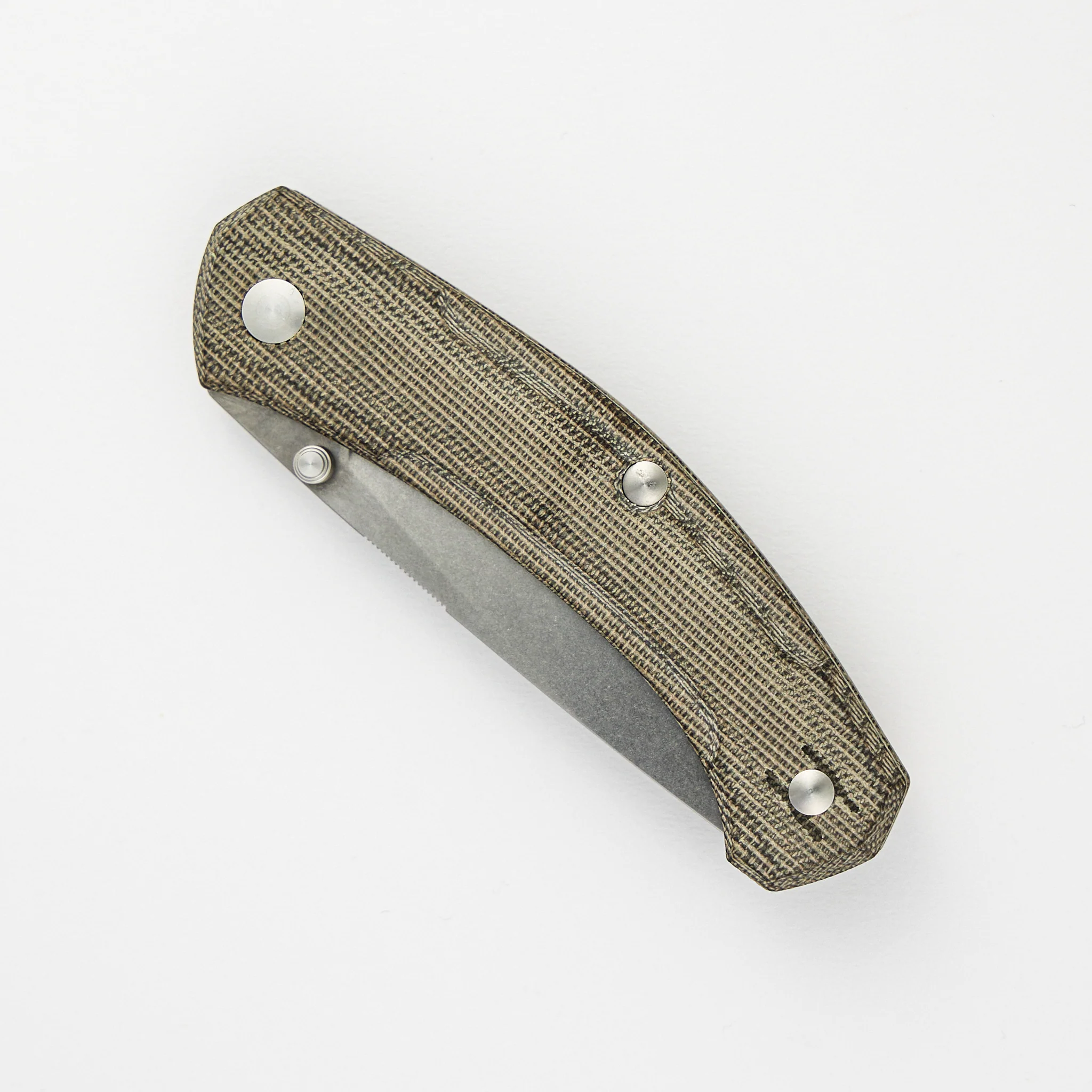 ACE Iona V2 - Green Linen Micarta - Stonewashed - Image 3