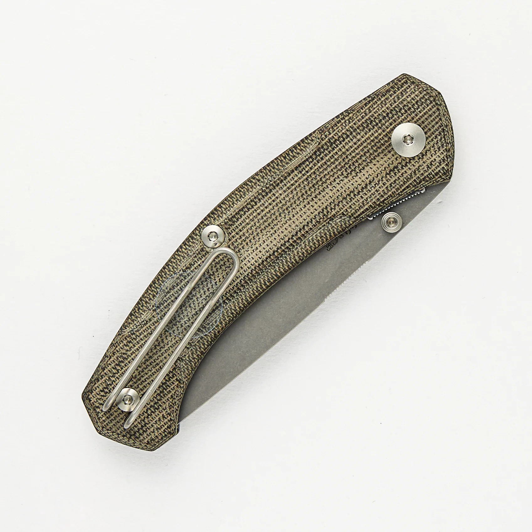ACE Iona V2 - Green Linen Micarta - Stonewashed - Image 4