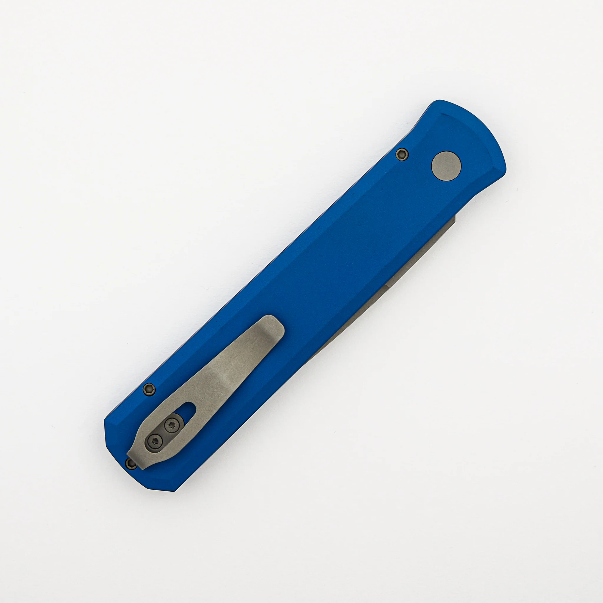 GODFATHER – Solid Blue Handle – Blasted 154CM Plain Edge Blade 920-Blue - Image 4