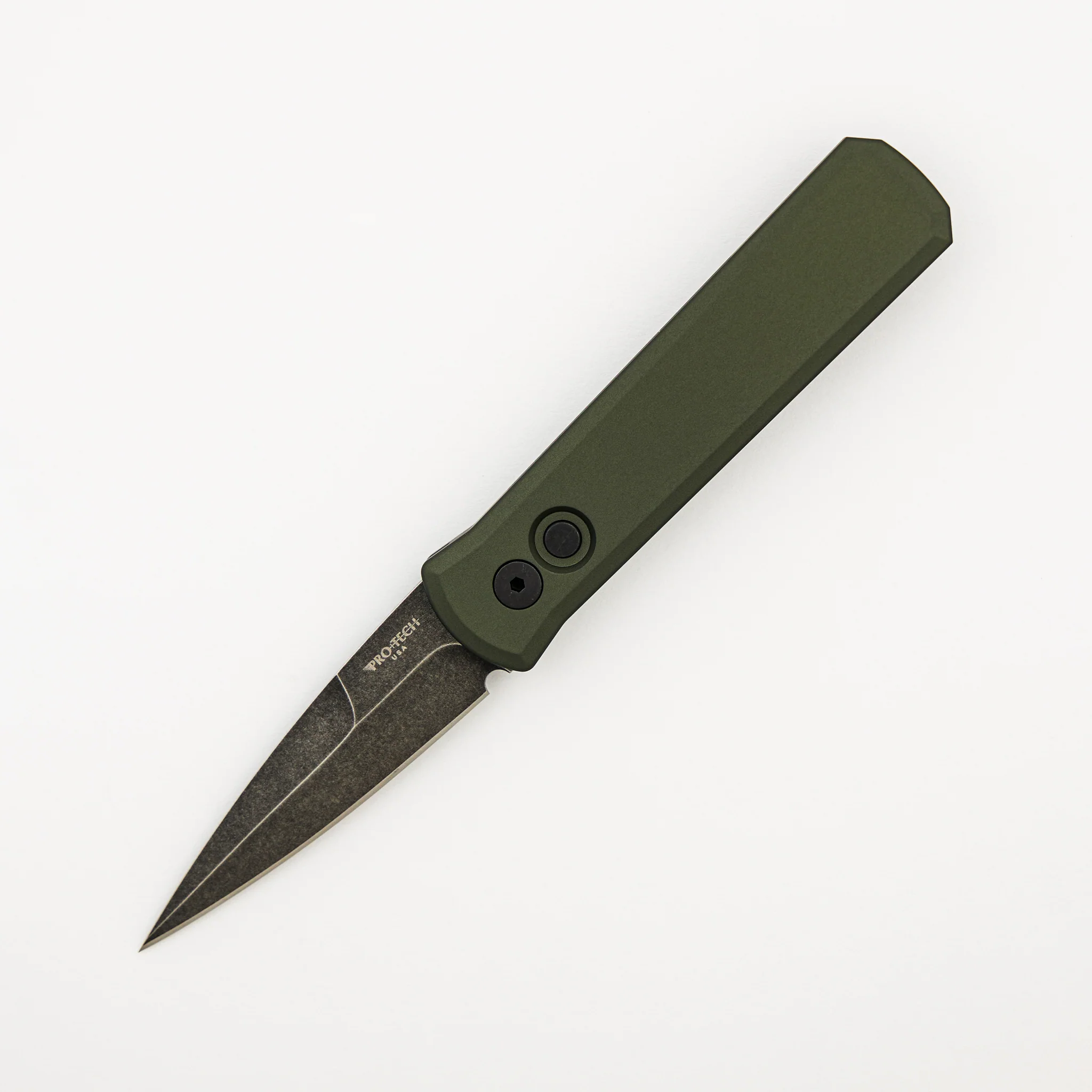 Godson β 721-Green DLCW - Solid Green Handle - DLC Washed 154CM Blade