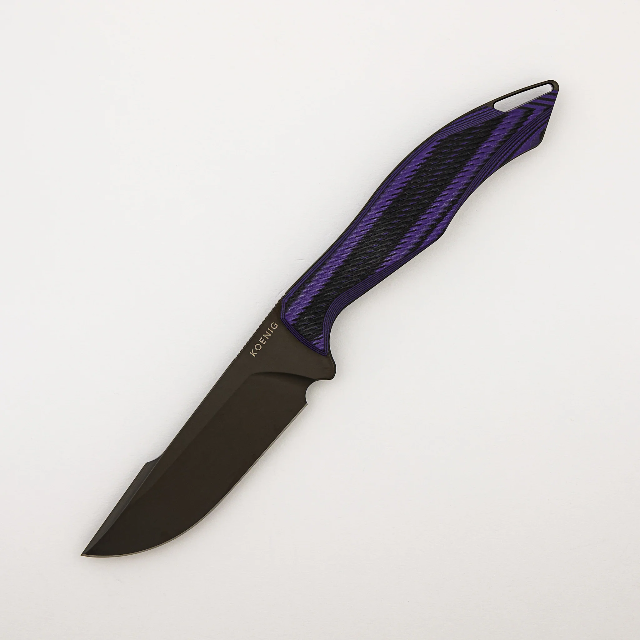Helo - Black and Purple G10 Handle - Raw DLC MagnaCut Blade