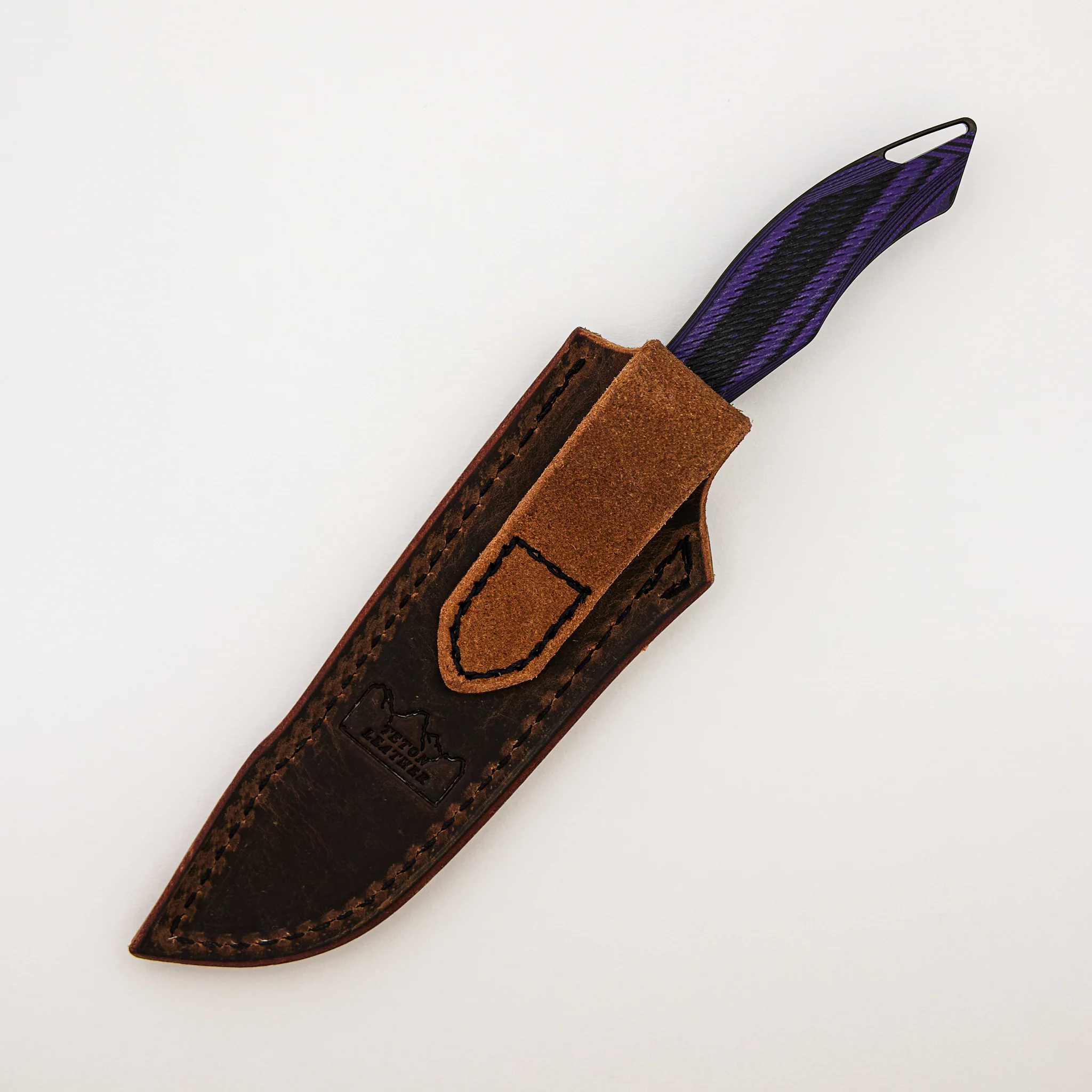 Helo - Black and Purple G10 Handle - Raw DLC MagnaCut Blade - Image 5