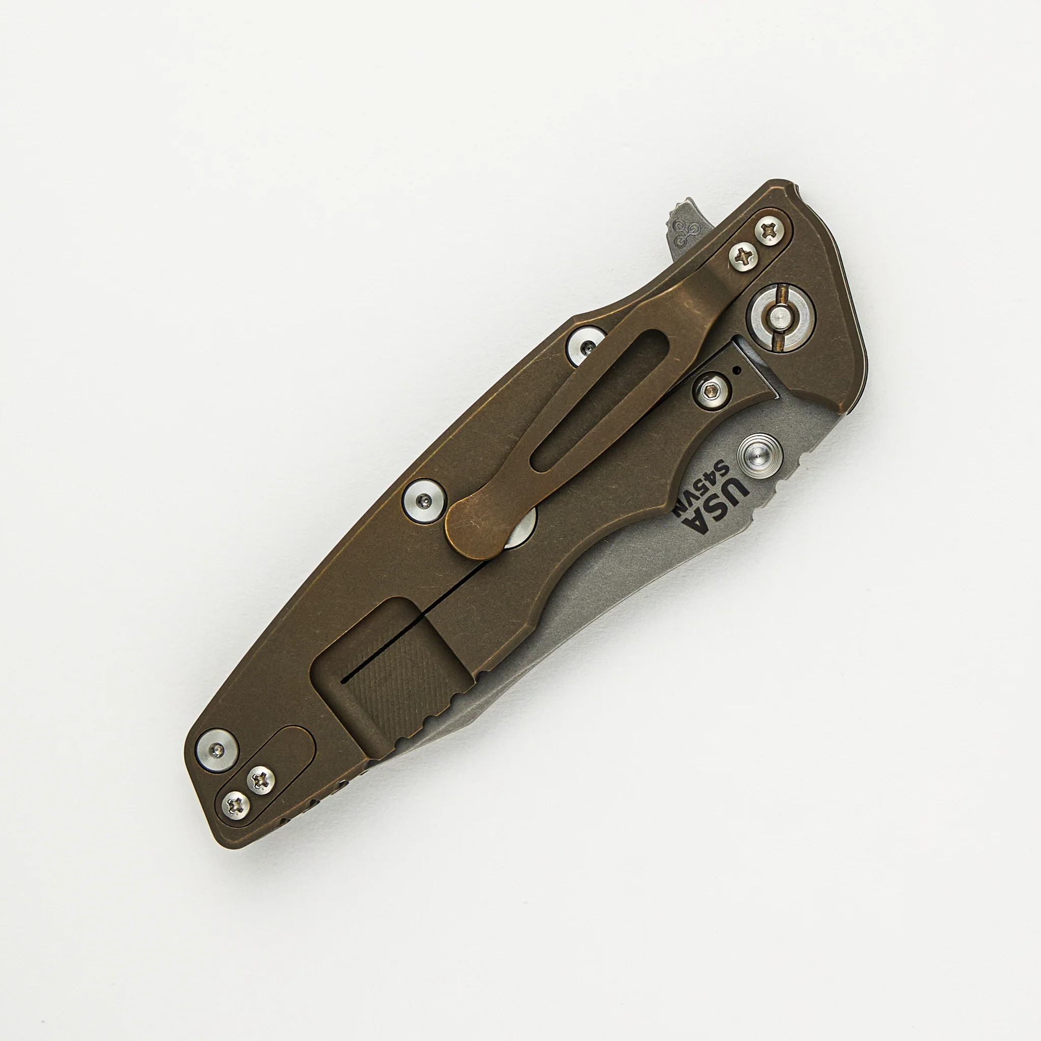 Eklipse 3.5" - Slicer S45VN Blade - Hollow Grind - Tri-Way - Battle Bronze - Black G10 - Image 4