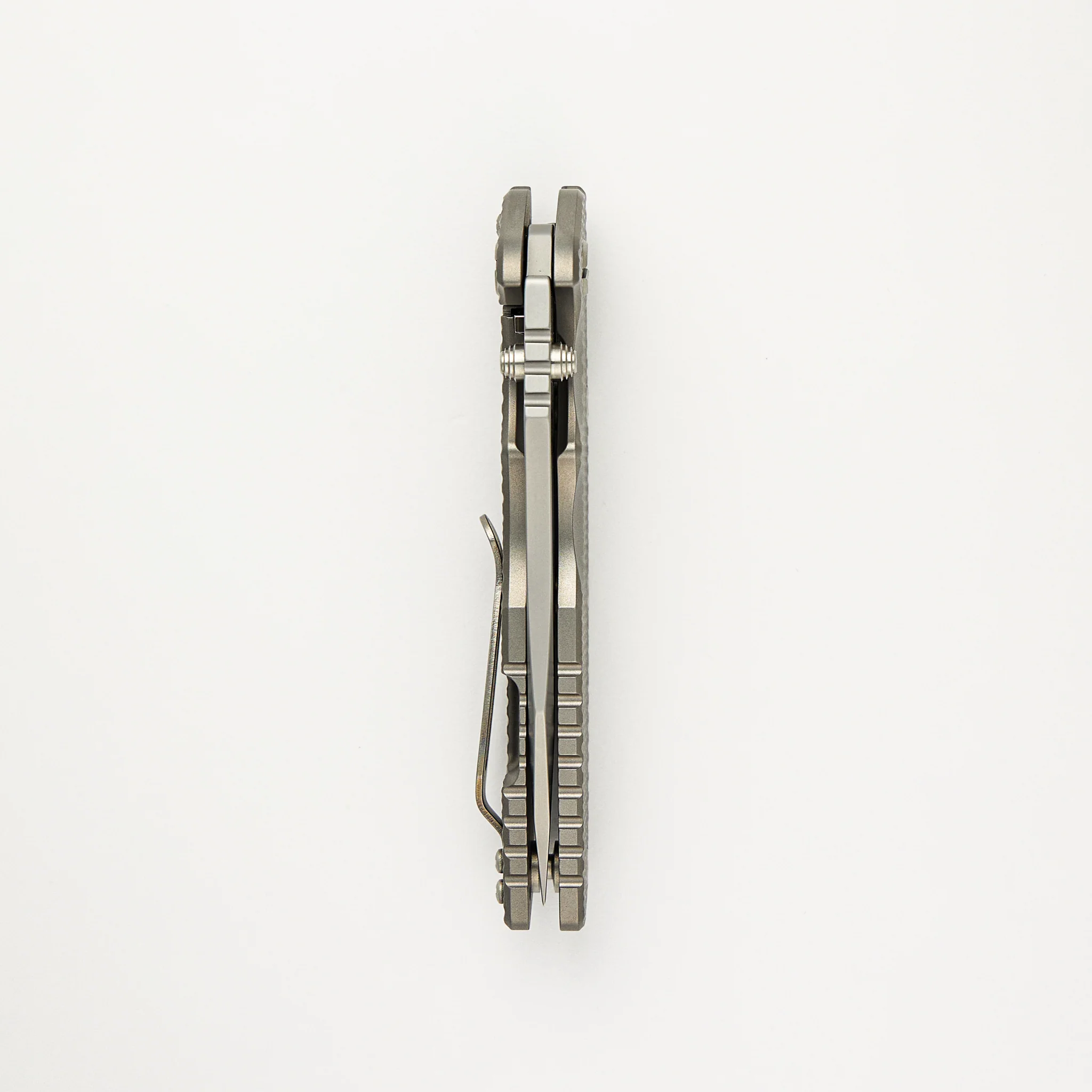 Eklipse 3.5" - Tanto CPM 20CV Blade - Tri-Way - Bead Blast - Textured Titanium Handle - Image 5