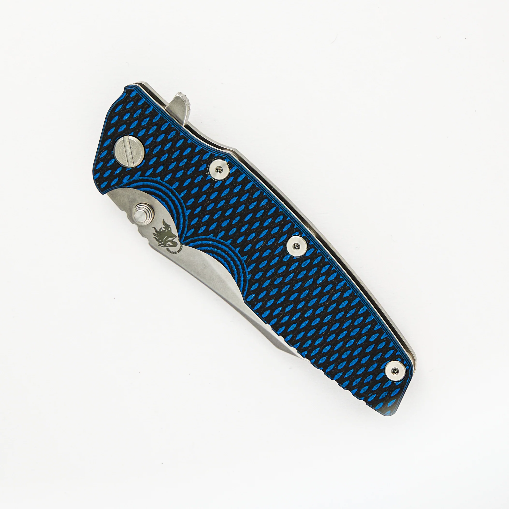 Eklipse 3.5″ – Wharncliffe – Tri-Way – Stonewashed – Blue/Black G10 - Image 3