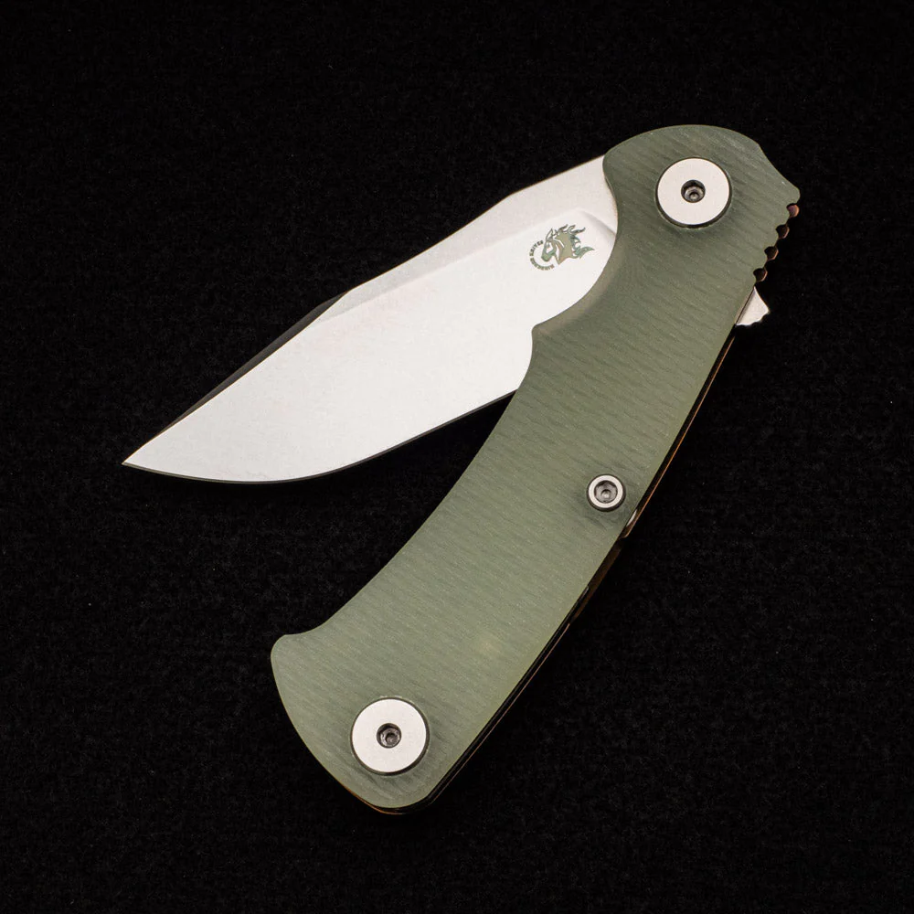 Project X - Stonewash - Bronze - Clip Point - Translucent Green G10 Scale - Image 3
