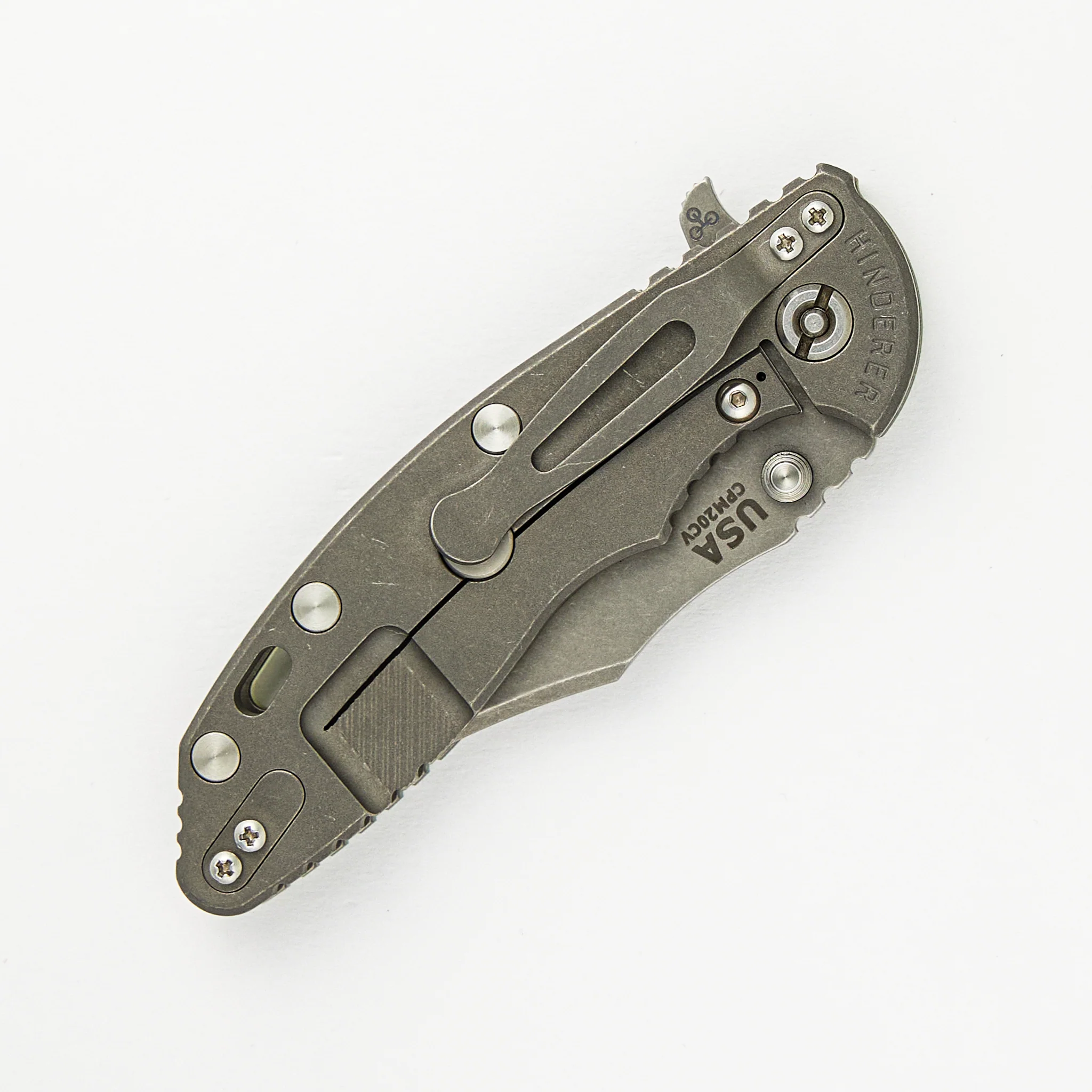 XM-18 3.5" Bowie CPM 20CV Blade - Tri-Way - Working Finish - Translucent Green G10 - Image 4