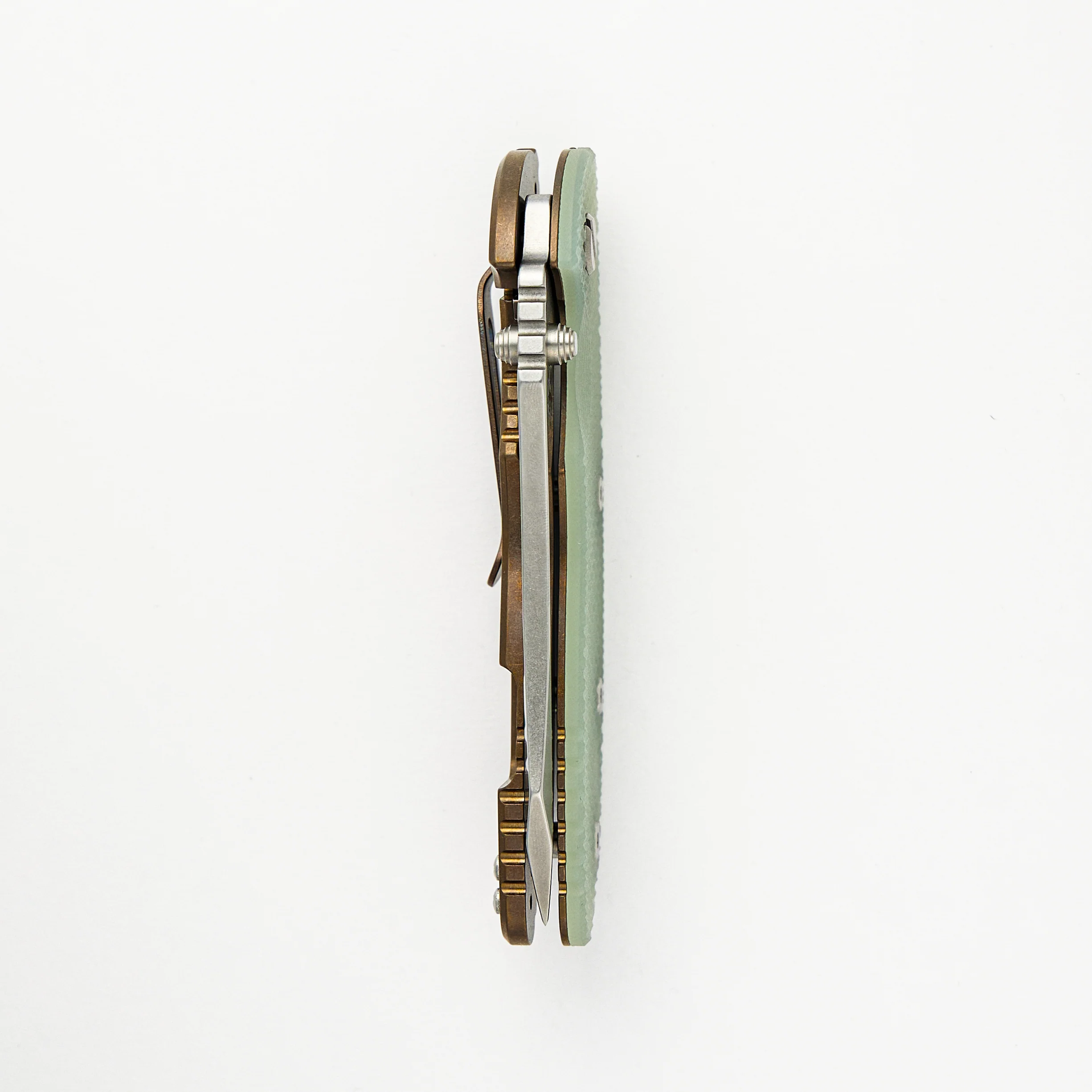 XM-18 3.5″ – Skinner S45VN – Tri-Way – Stonewash Bronze – Translucent Green G10 - Image 5