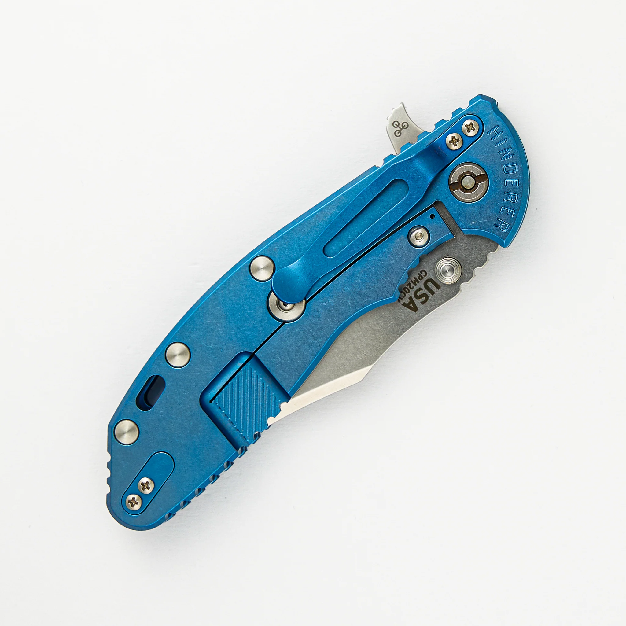 XM-24 4.0″ – Bowie CPM 20CV Blade – Tri-Way – Stonewash Blue – Blue/Black G10 - Image 4