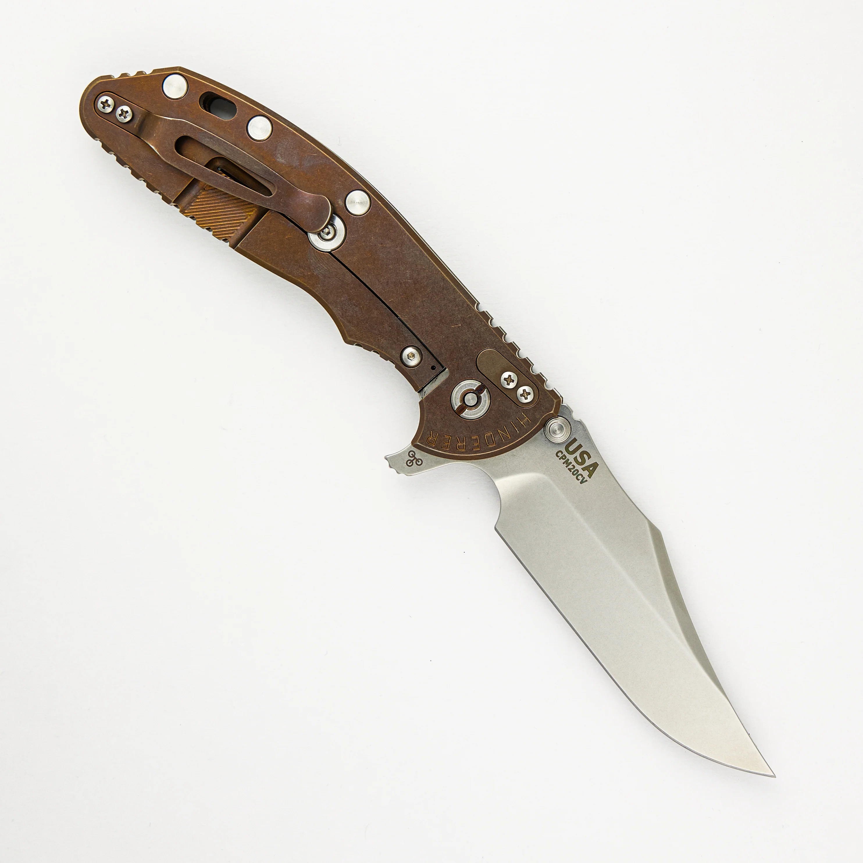 XM-24 4.0″ – Bowie CPM 20CV Blade – Tri-Way – Stonewash Bronze – OD Green G10 - Image 2