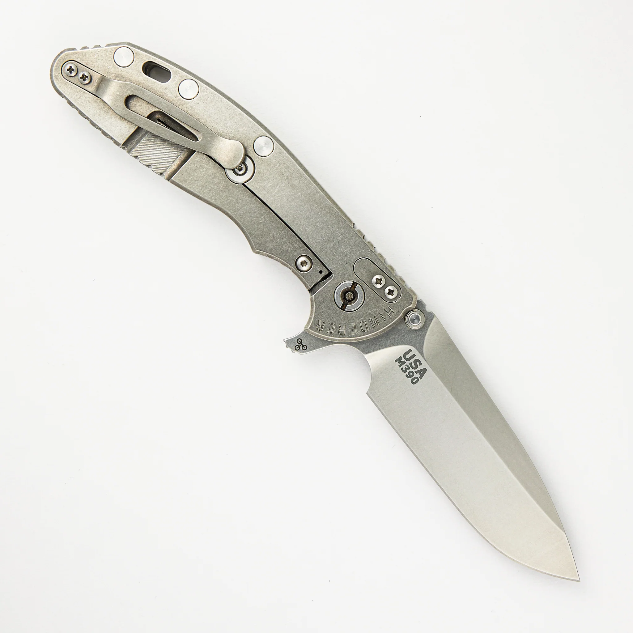 XM-24 4.0" Swedged Spear Tri-Way Stonewash Titanium Scales - Extra Black G10 Scales - Image 2