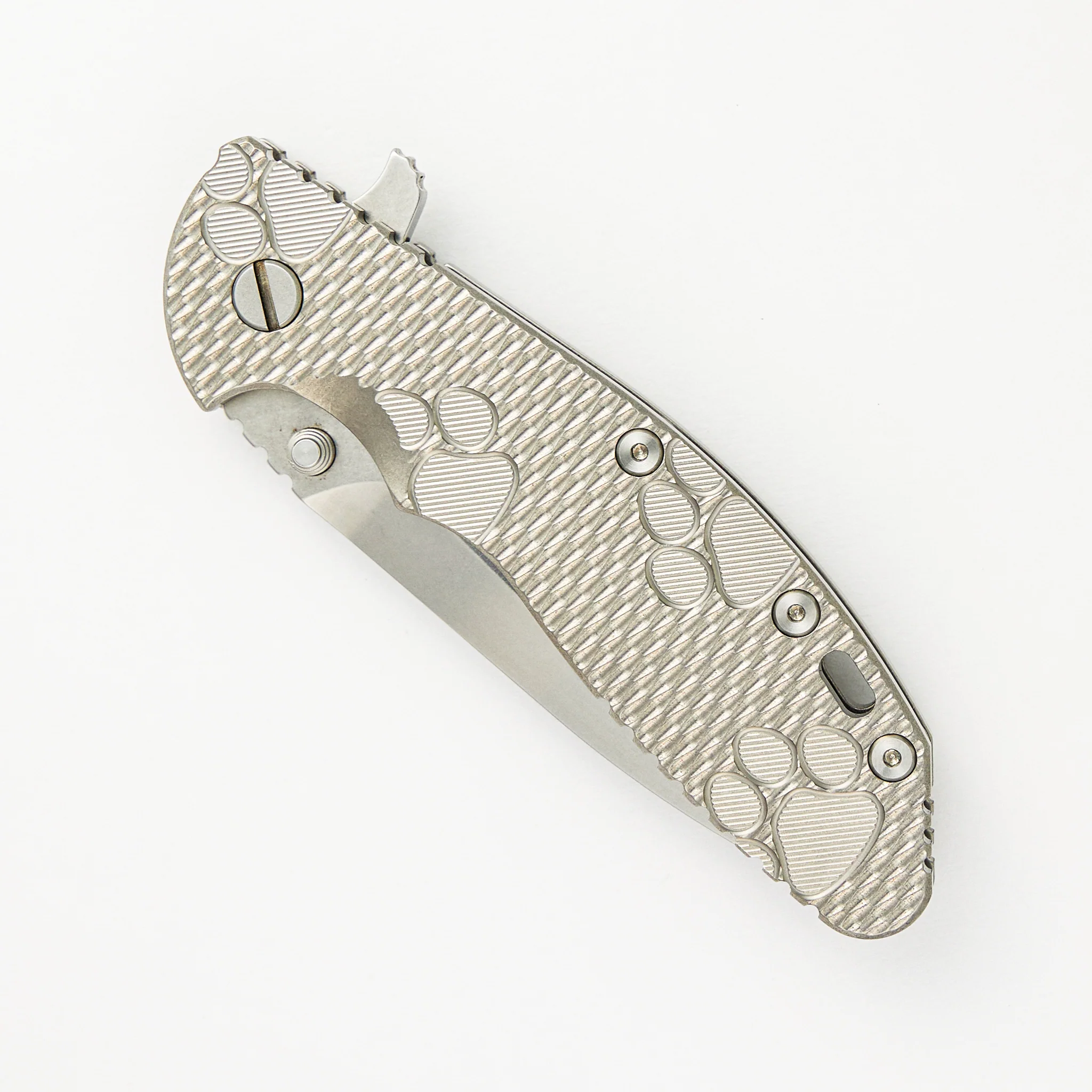 XM-24 4.0" Swedged Spear Tri-Way Stonewash Titanium Scales - Extra Black G10 Scales - Image 3