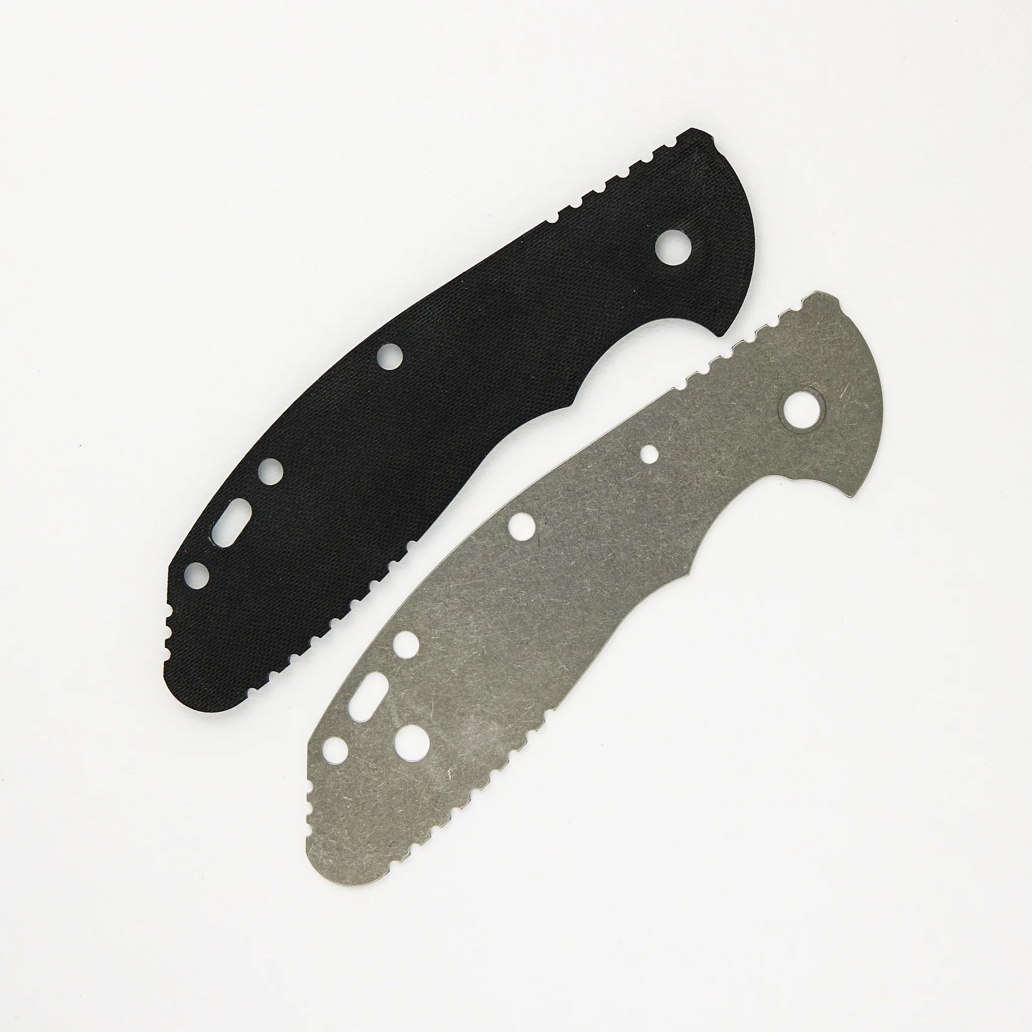 XM-24 4.0" Swedged Spear Tri-Way Stonewash Titanium Scales - Extra Black G10 Scales - Image 9