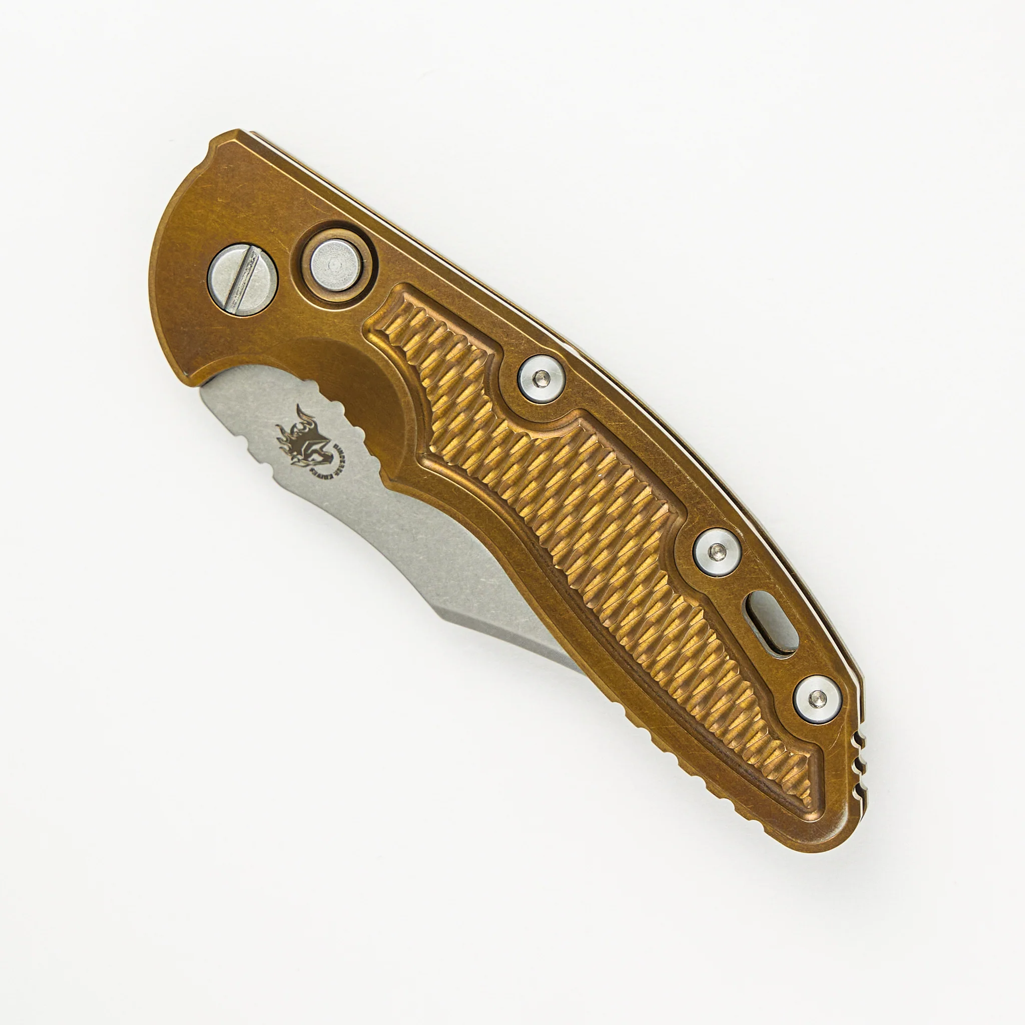 XM-18 3.5″ – Auto – Bowie S45VN Blade – Stonewash Bronze - Image 3