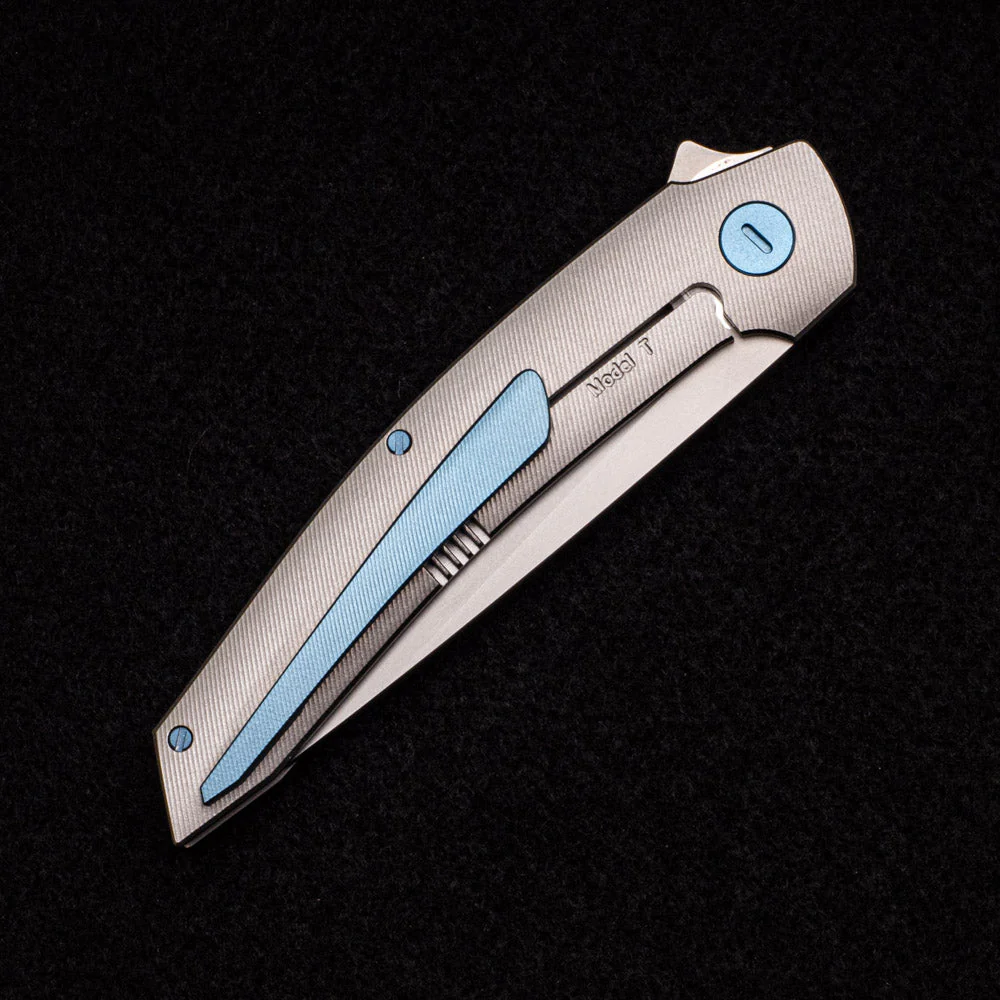 Model T – M390 BLADE – TI W- LIGHT BLUE - Image 5