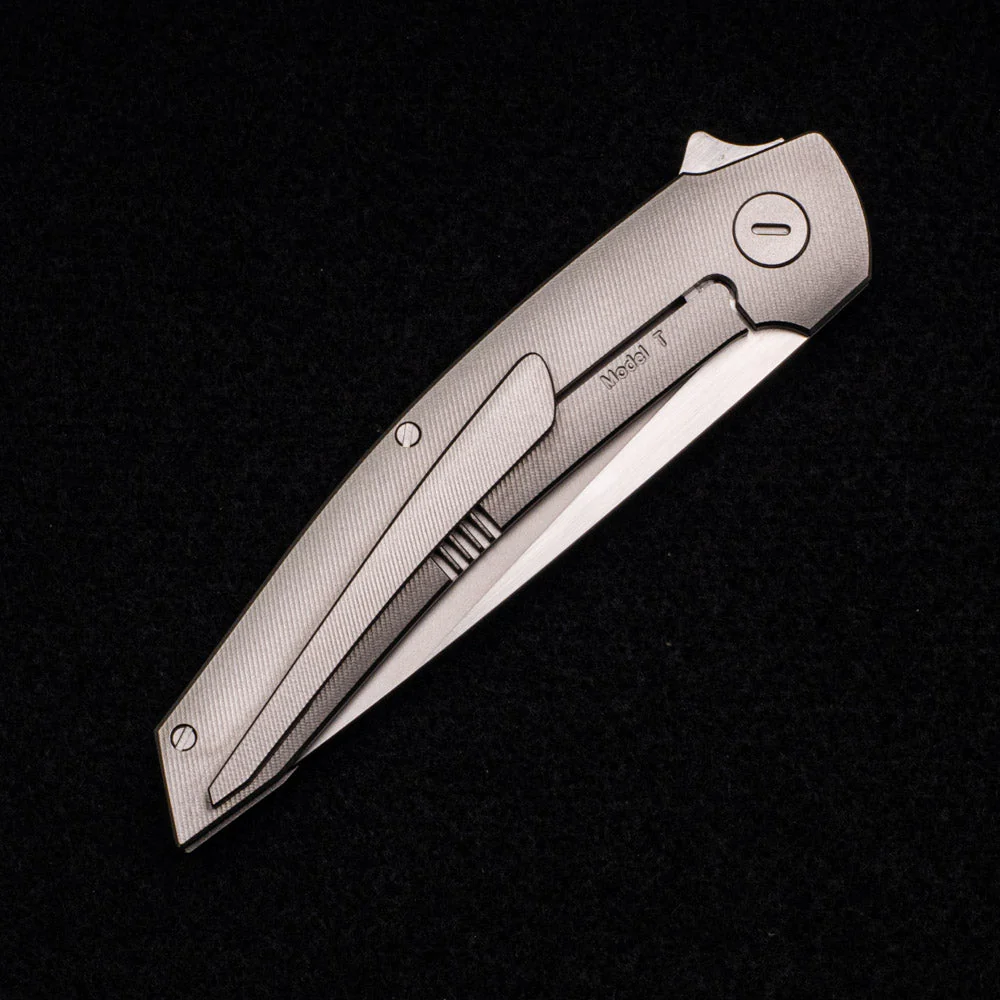 Model T – M390 BLADE W- SATIN FLATS – TI W- SILVER - Image 5