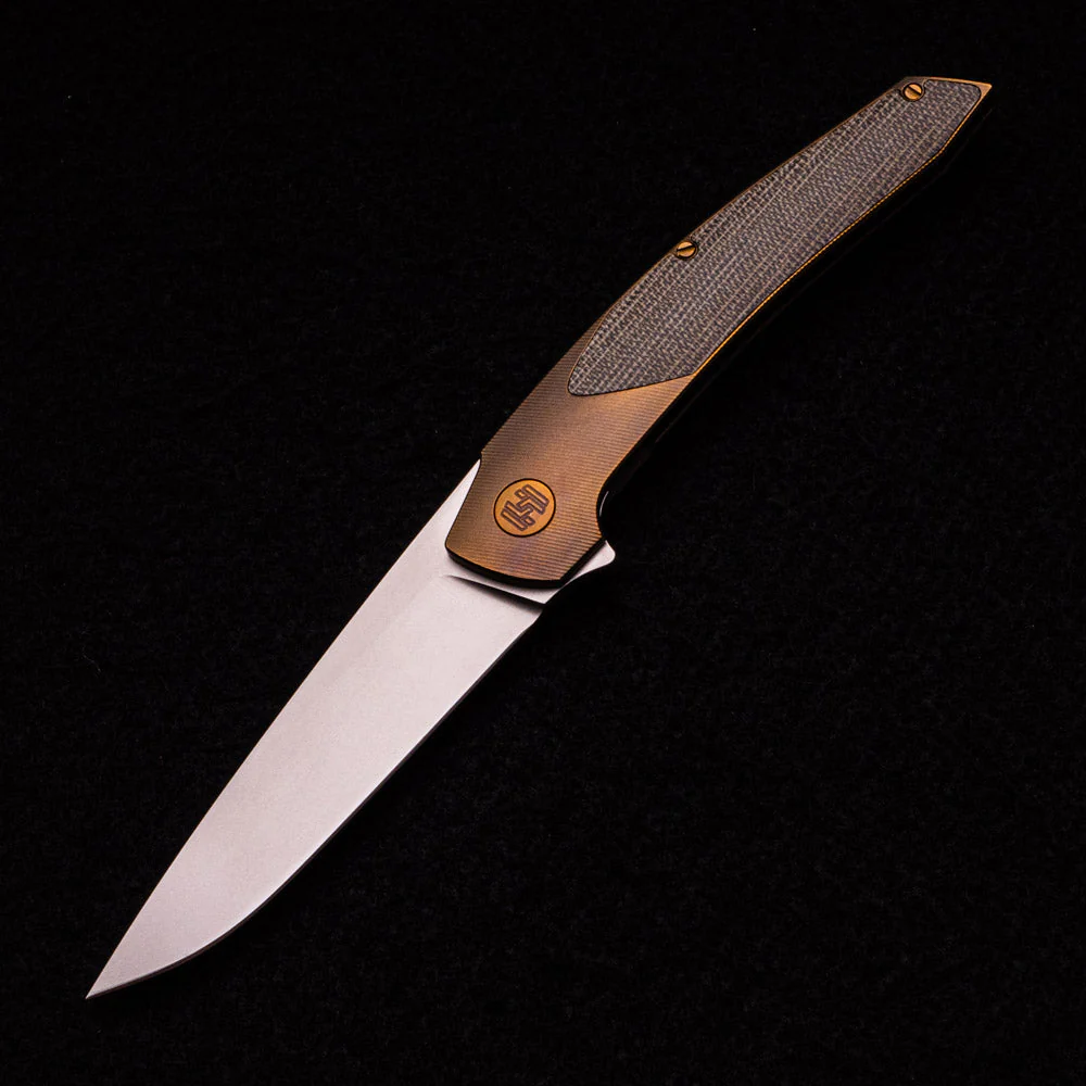 Model T – RWL-34 Blade – Bronze TI W- Bronze – Green Micarta Inlay