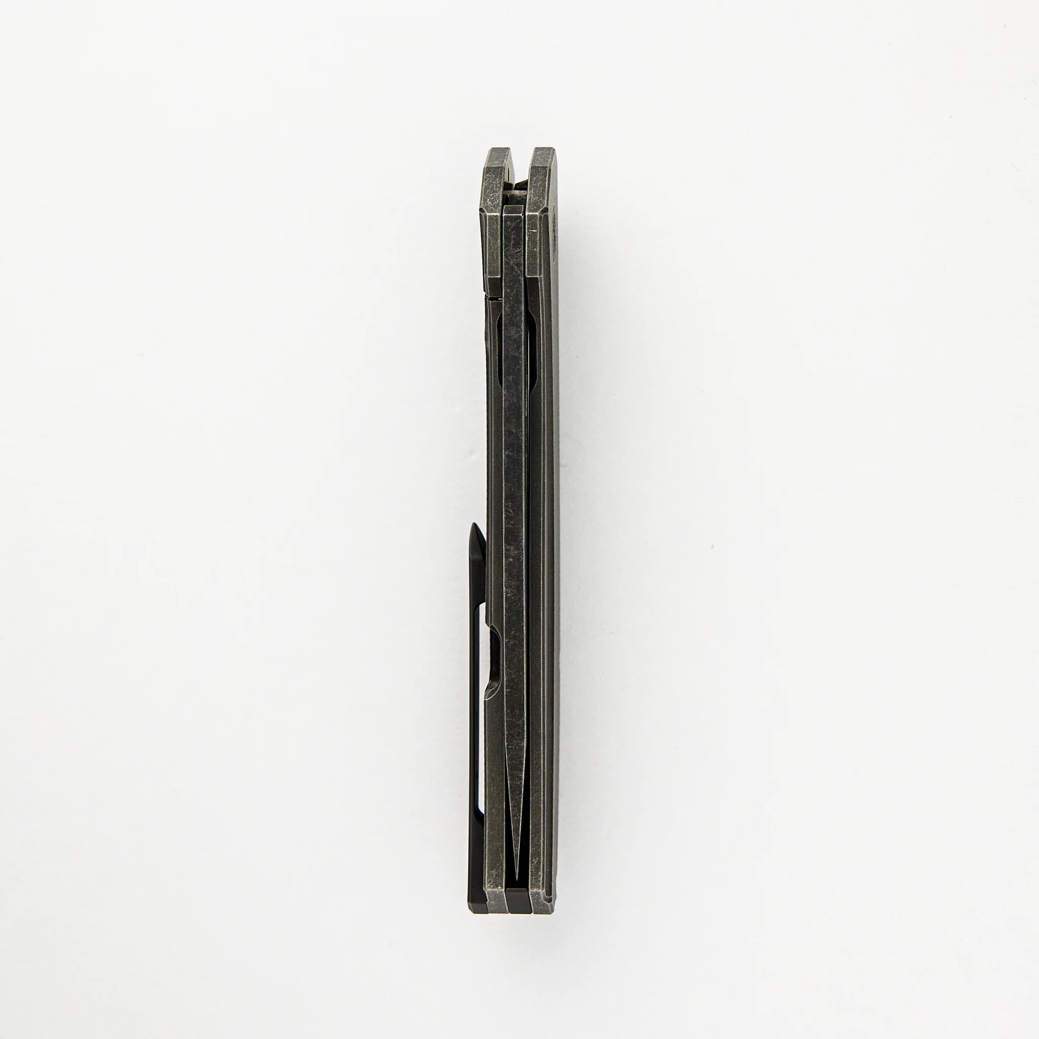 Veli – Dark Stonewashed Textured Titanium Handle – RWL-34 Blade – Black Titanium Hardware - Image 5