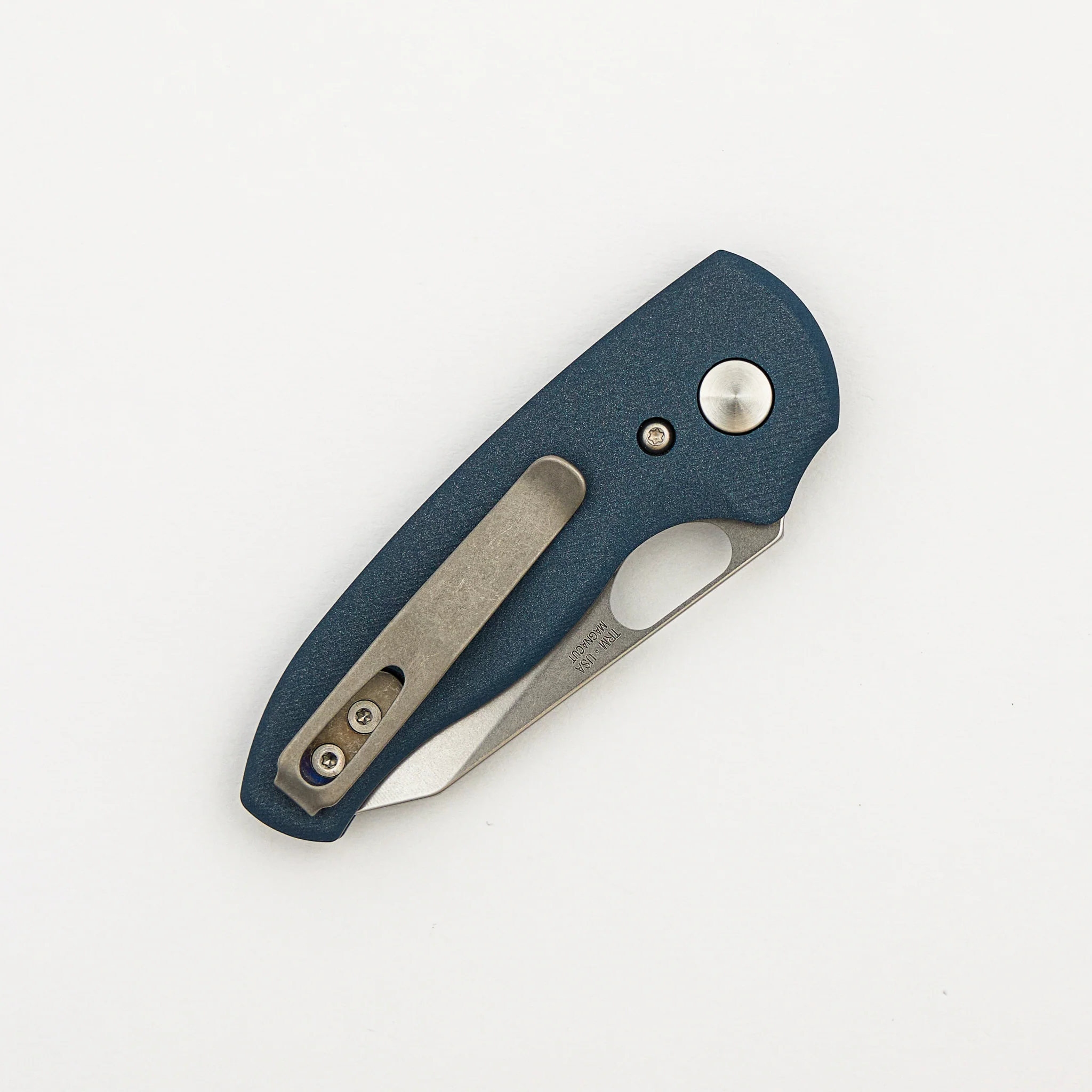 Holier Nerd Linerlock - Blue Cerakote Titanium 3D Handle - MagnaCut Blade - Image 4
