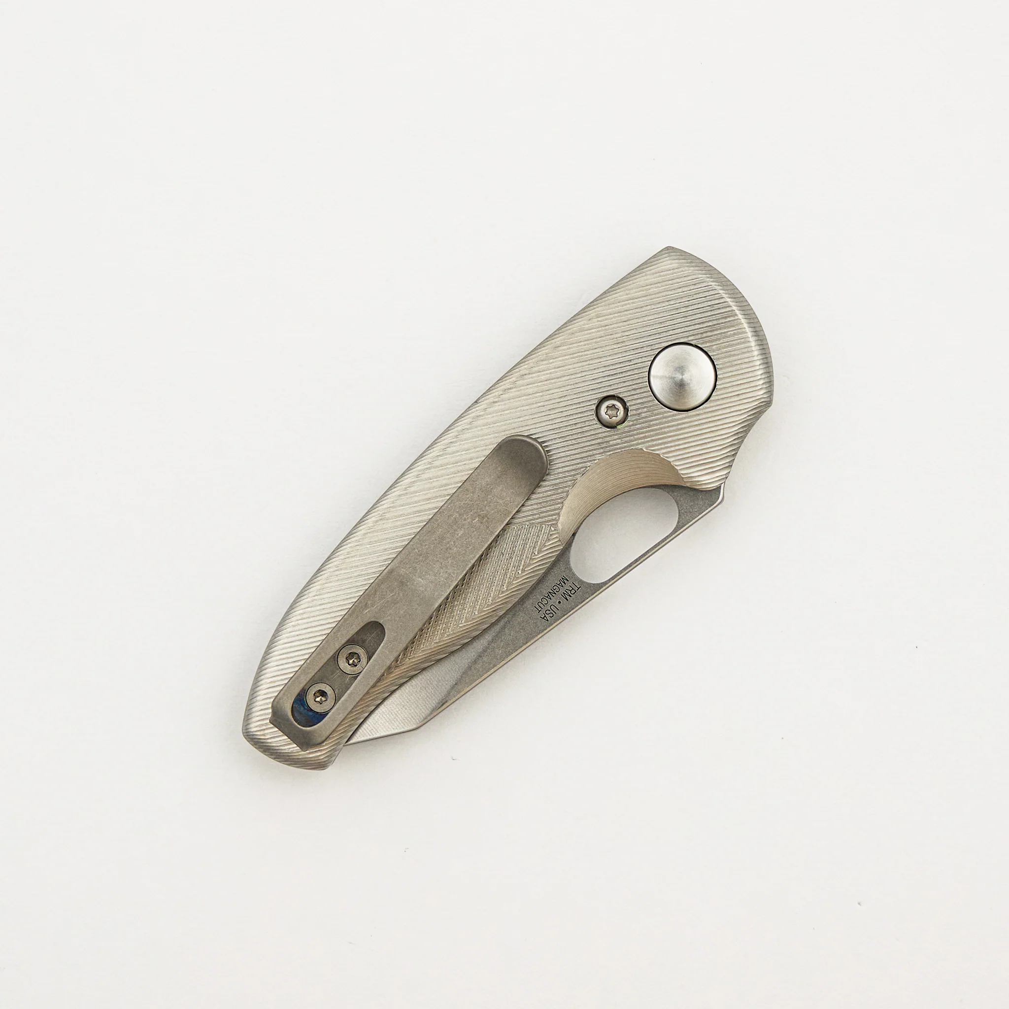Holier Nerd Linerlock - Pinstripe Titanium 3D Handle - MagnaCut Blade - Image 4