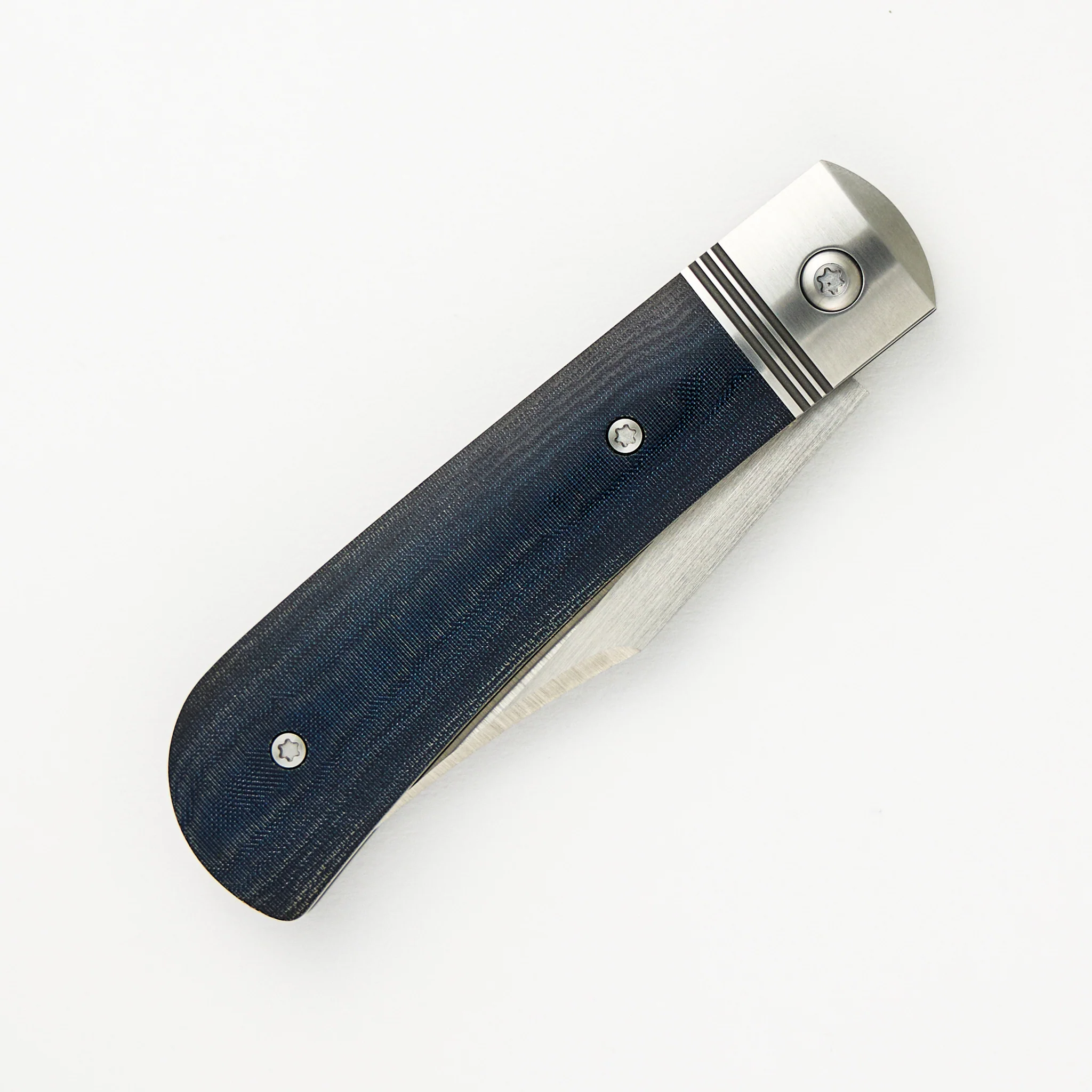 Benny's Clip - Blue Linen Micarta Handle - 14C28N Blade - Image 4