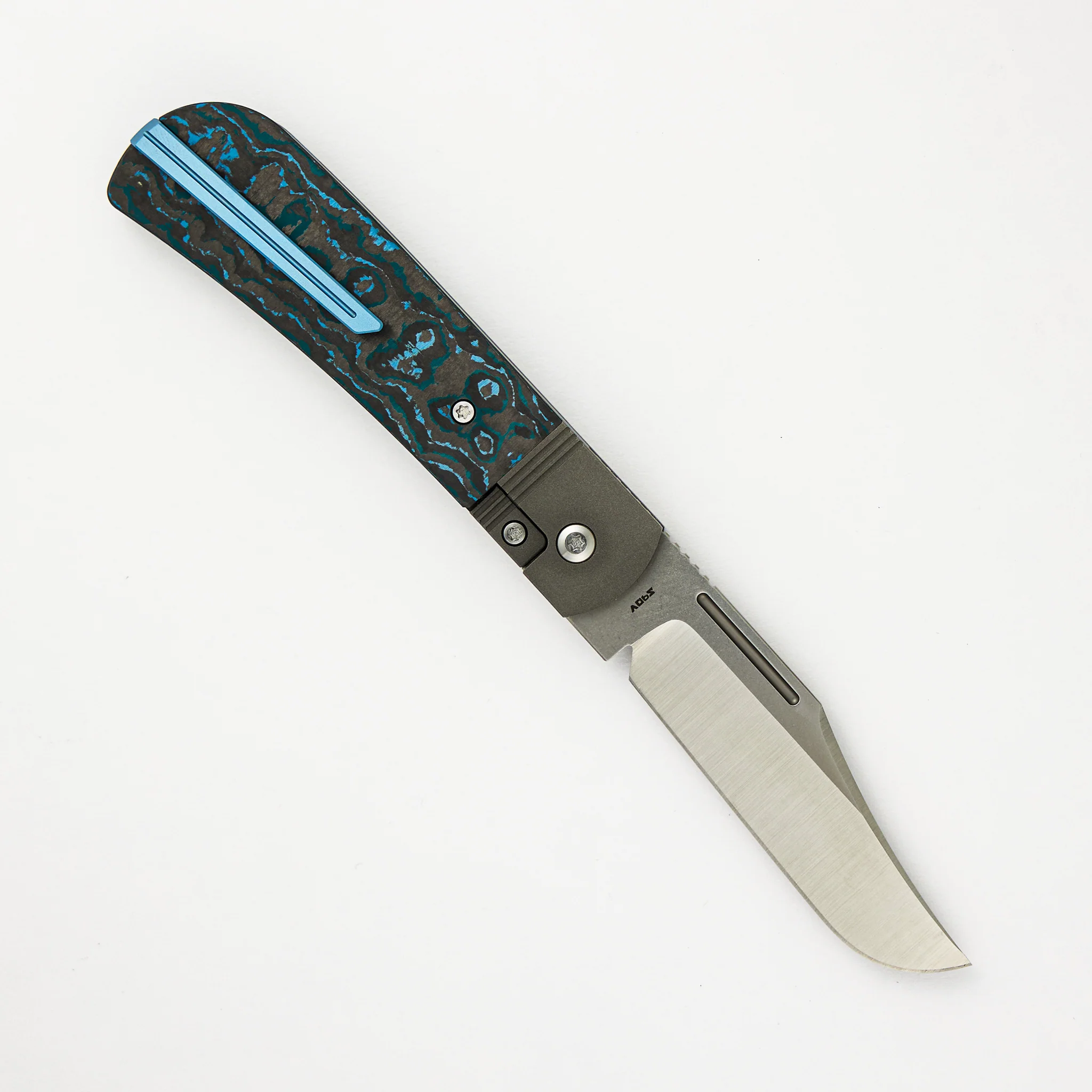 The Benny - Arctic Storm Fat Carbon Handle - Belt Satin Lannys Clip Blade - Image 2