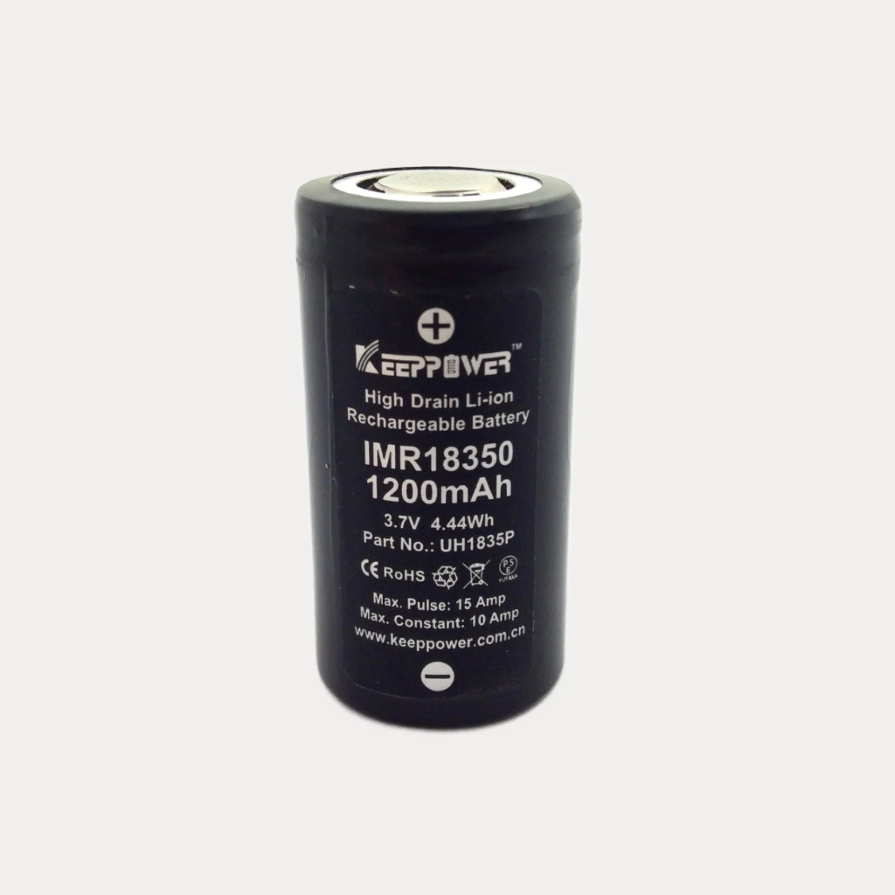 High Drain 18350 1200mAh Rechargeable Li-ion Battery Pack (Set of 2) - Image 3