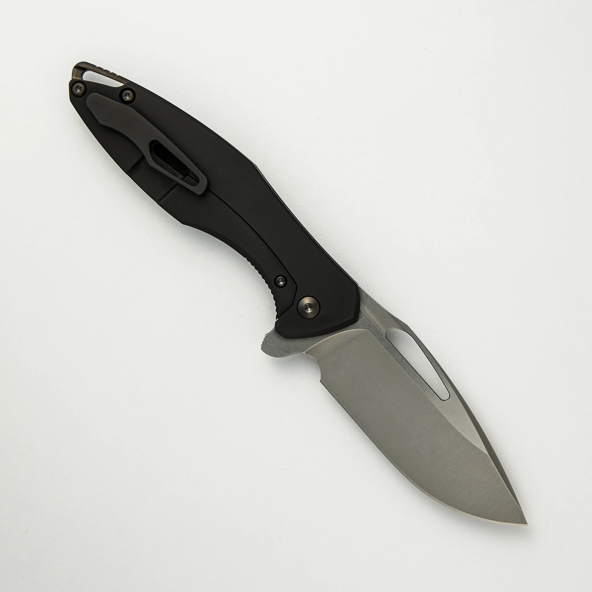 Arius - Smooth DLC Handle - M390 Burnished W/ Polished Flats Blade - Image 2