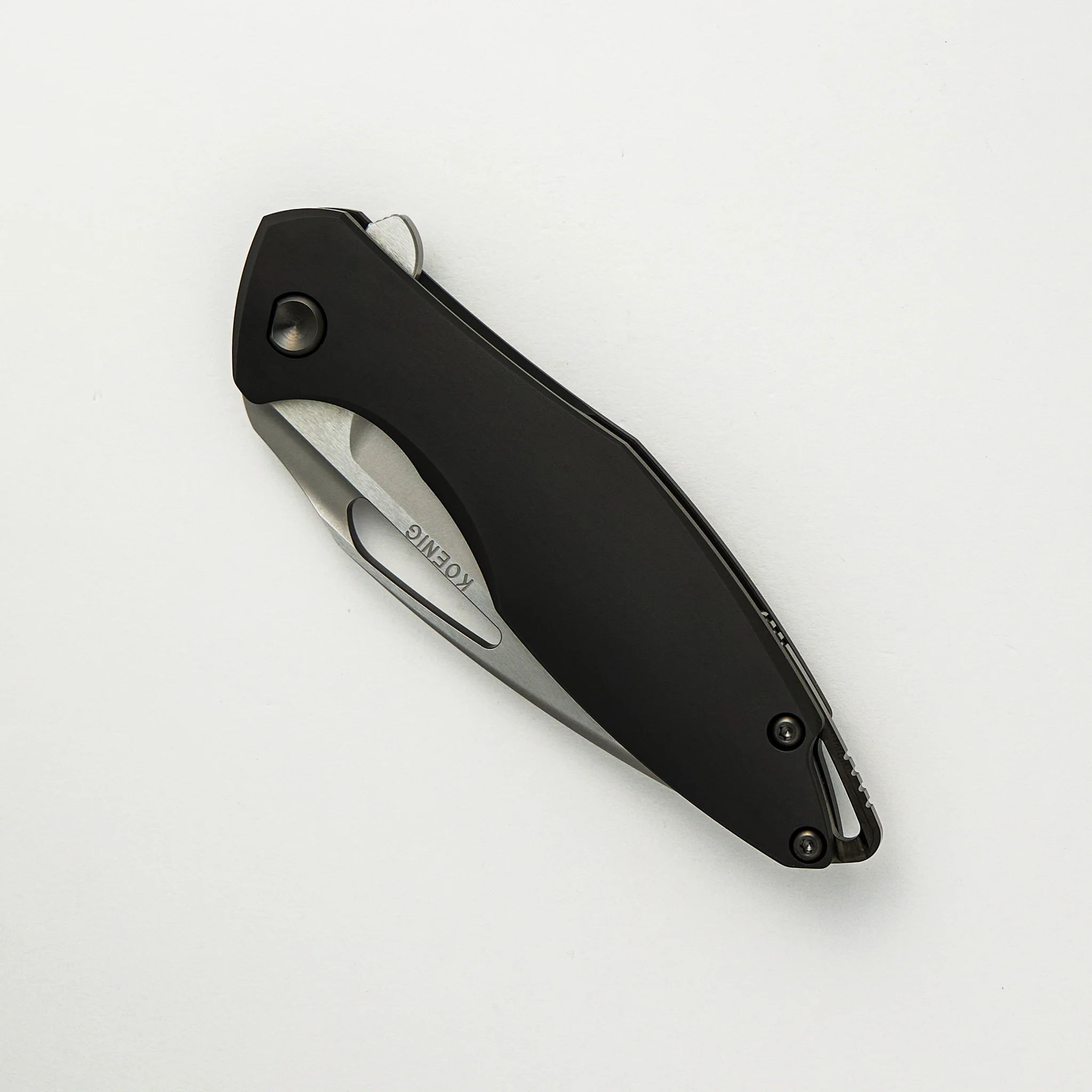 Arius - Smooth DLC Handle - M390 Burnished W/ Polished Flats Blade - Image 3
