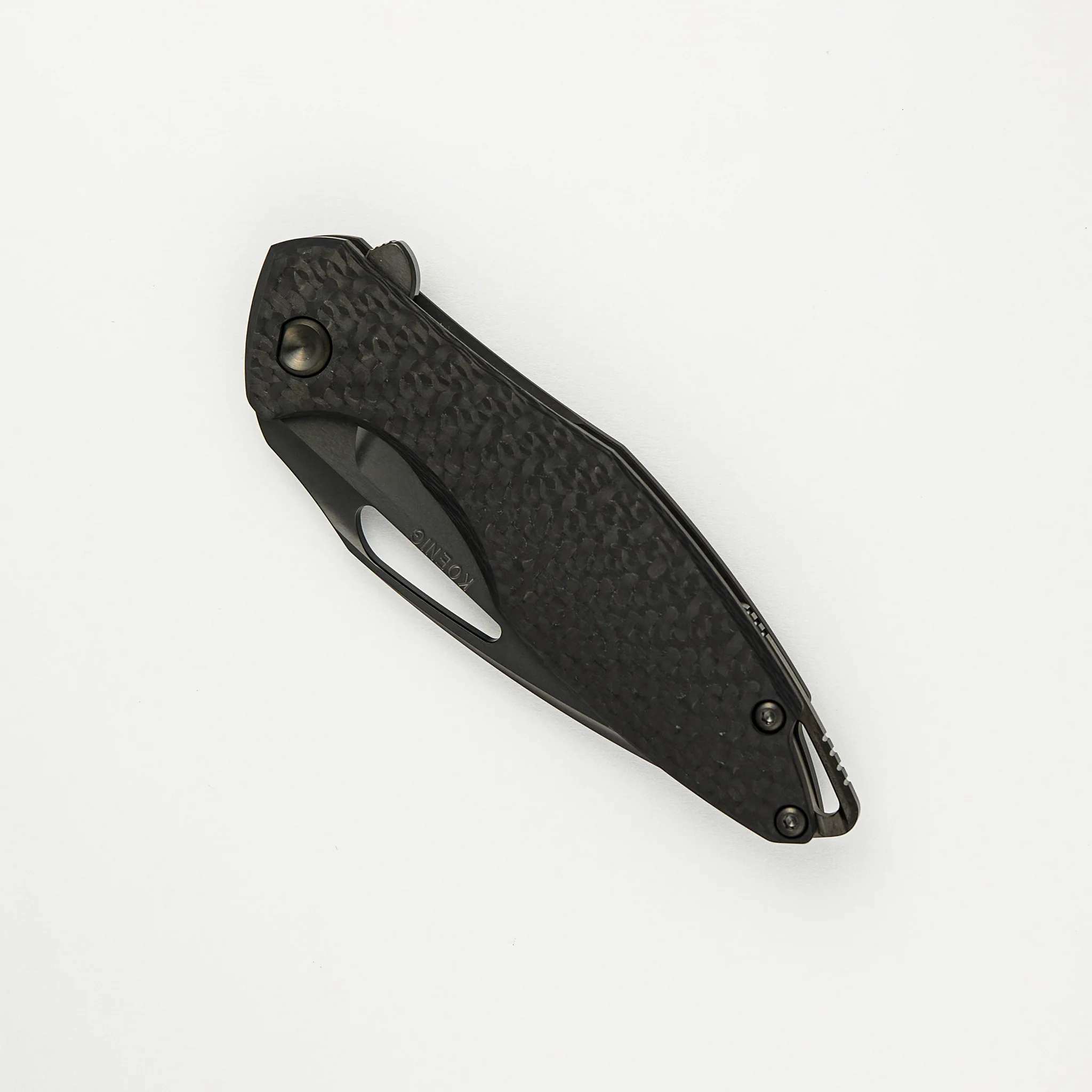 Arius - 2024 Blade Show Exclusive - Carbon Fiber/DLC Titanium Handle - DLC Brightwashed W/ Polished Flats MagnaCut Blade - Image 3