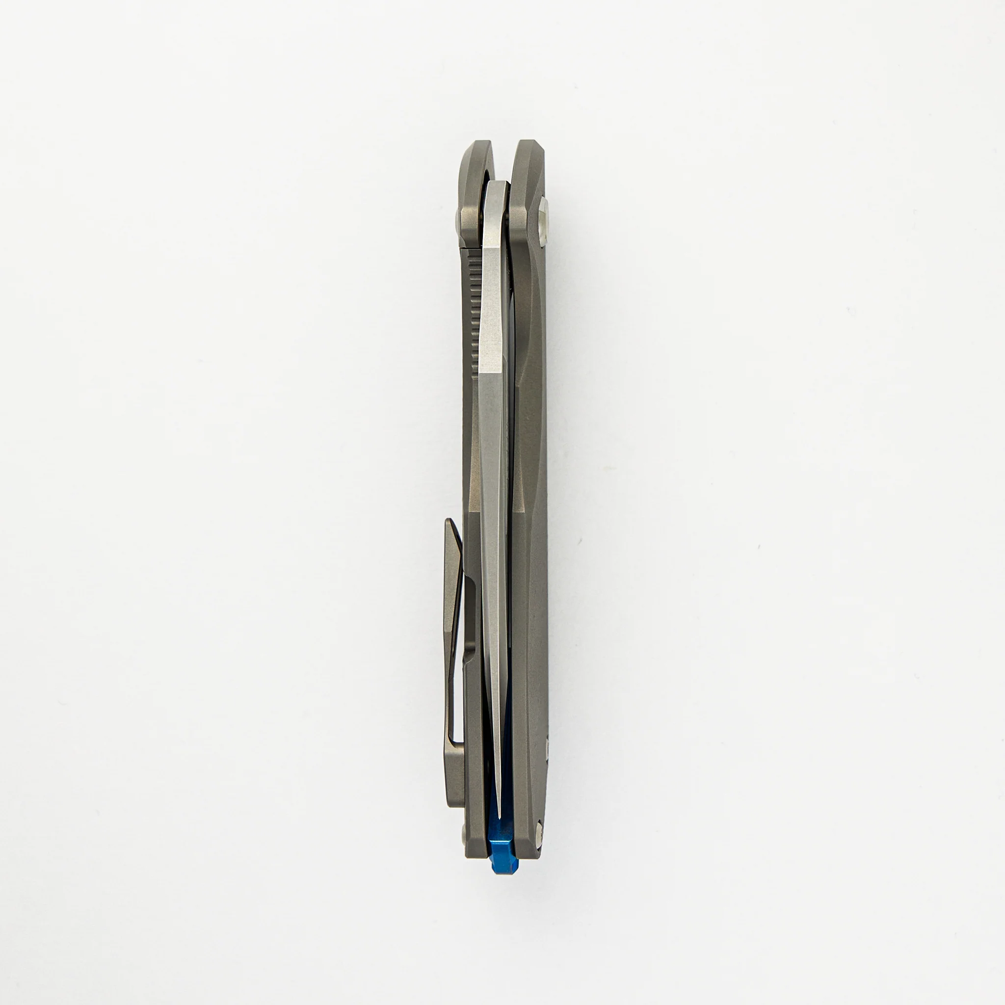 Arius - Patterned Titanium Handle - Burnished W/ Polished Flats M390 Blade - Image 5