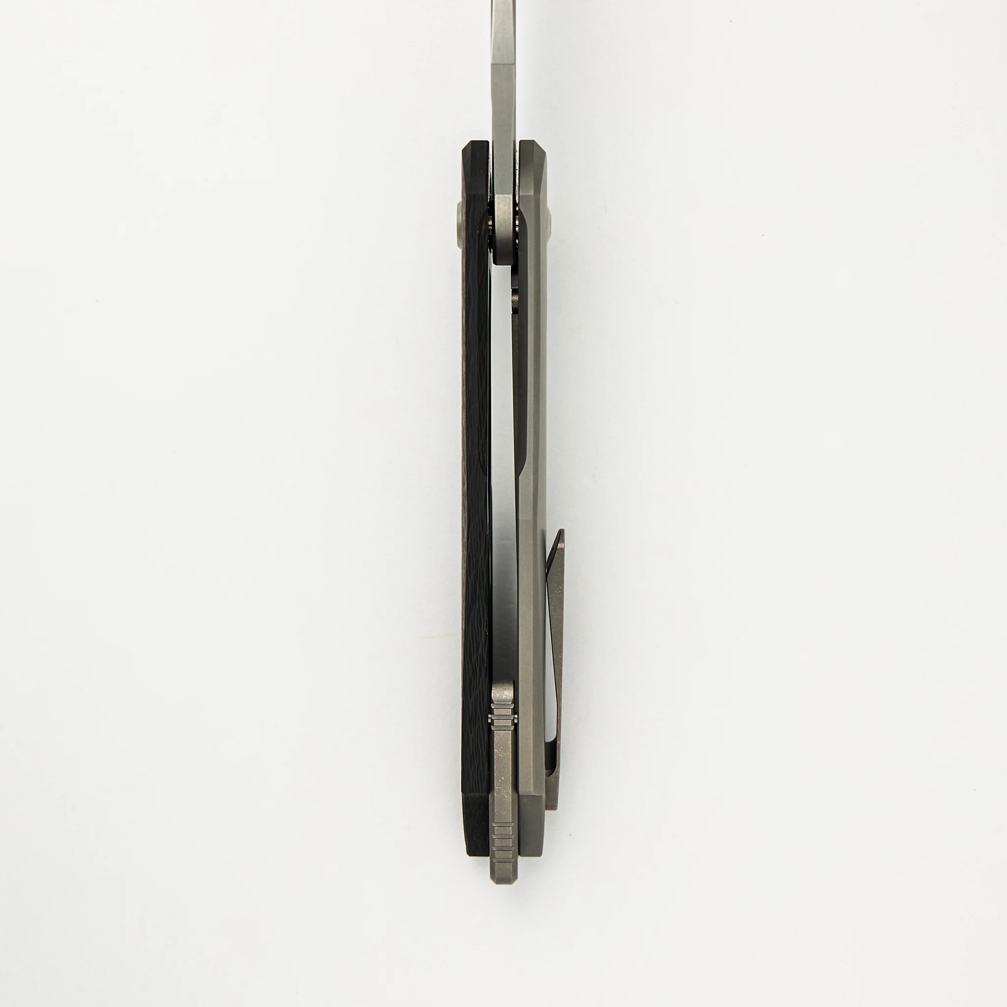 Arius - Titanium/Smooth Carbon Fiber Handle - Burnished W Polished Flats M390 Blade - Image 7