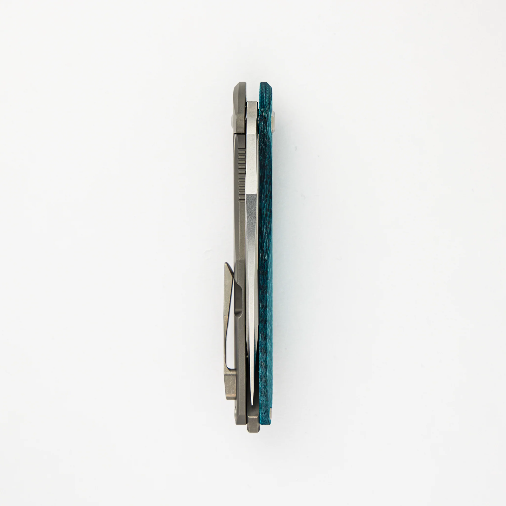 Mini Arius - Aqua Blue Twill Carbon Fiber Handle - M390 - Image 5