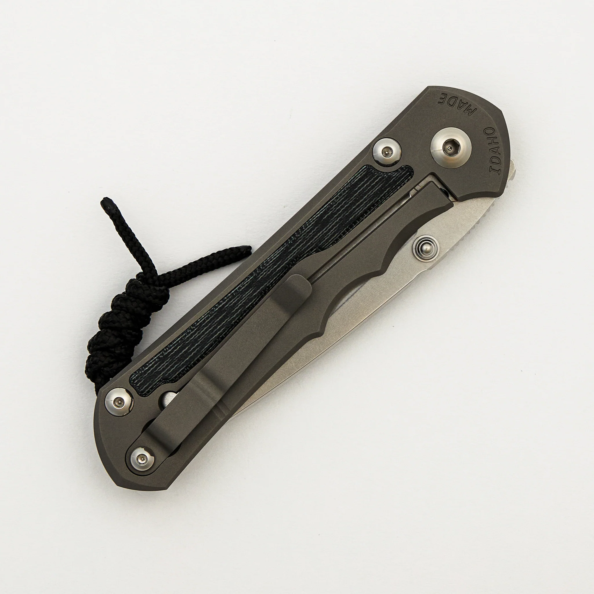 Large Inkosi - Black Canvas Micarta Inlay - Drop Point CPM MagnaCut Blade - Glass Blasted - Image 4