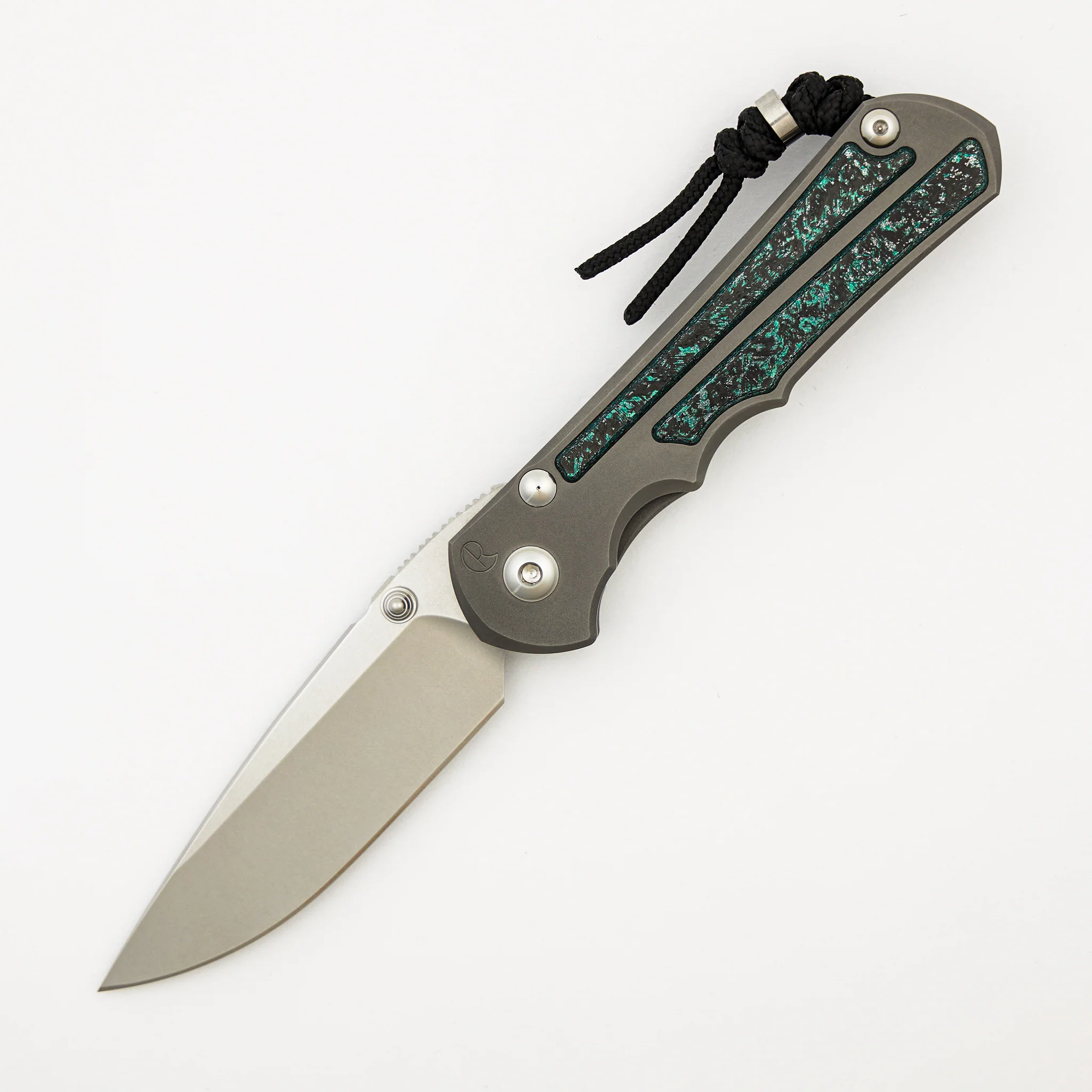 Large Inkosi - Teal Magnetic CarboTi Inlay - Drop Point CPM MagnaCut Blade - MIM Clip - 2025 R1 Invitational