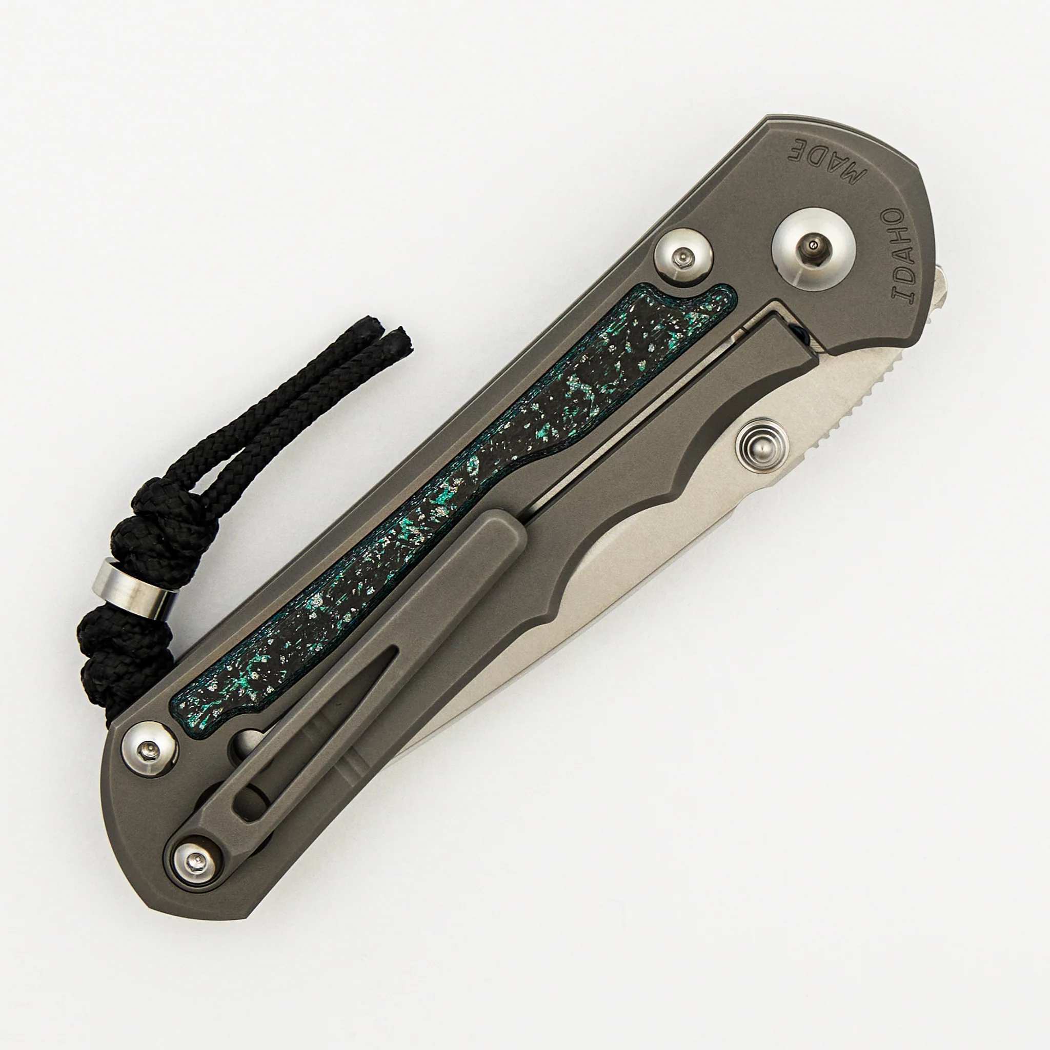 Large Inkosi - Teal Magnetic CarboTi Inlay - Drop Point CPM MagnaCut Blade - MIM Clip - 2025 R1 Invitational - Image 4