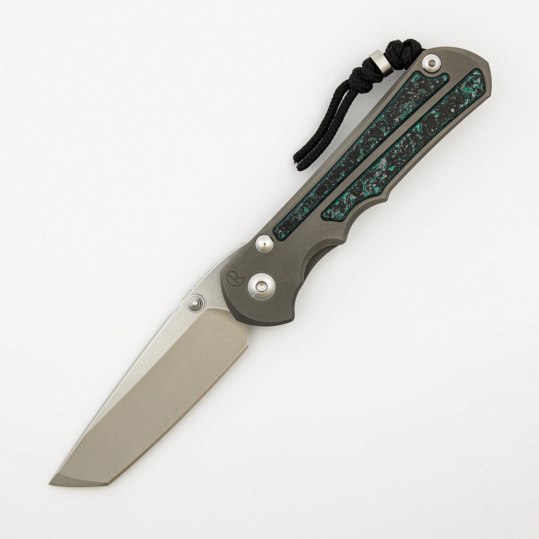 Large Inkosi - Teal Magnetic CarboTi Inlay - Tanto CPM MagnaCut Blade - MIM Clip - 2025 R1 Invitational
