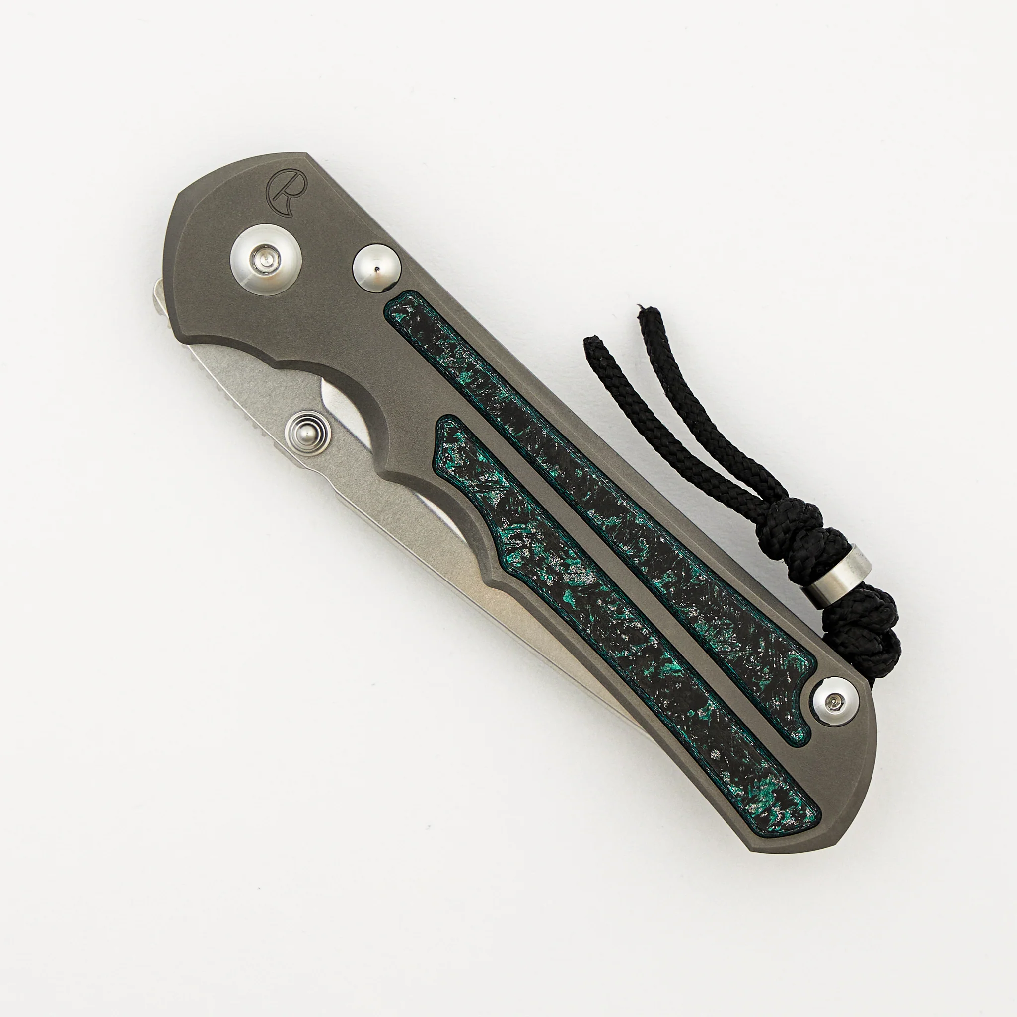 Large Inkosi - Teal Magnetic CarboTi Inlay - Tanto CPM MagnaCut Blade - MIM Clip - 2025 R1 Invitational - Image 3