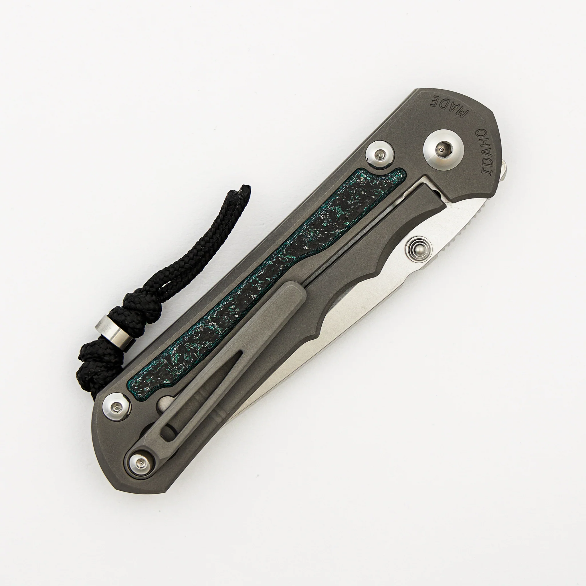 Large Inkosi - Teal Magnetic CarboTi Inlay - Tanto CPM MagnaCut Blade - MIM Clip - 2025 R1 Invitational - Image 4