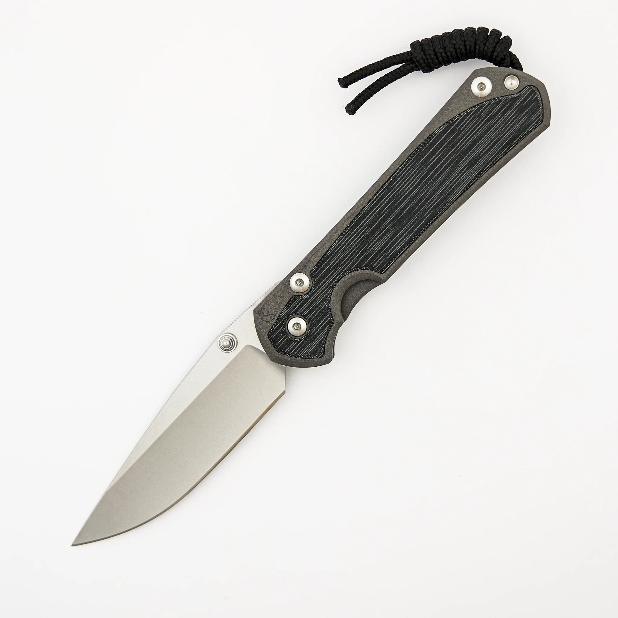 Large Sebenza 31 - Black Canvas Micarta Inlay - Drop Point CPM MagnaCut Blade - Silver Single Thumb Lug