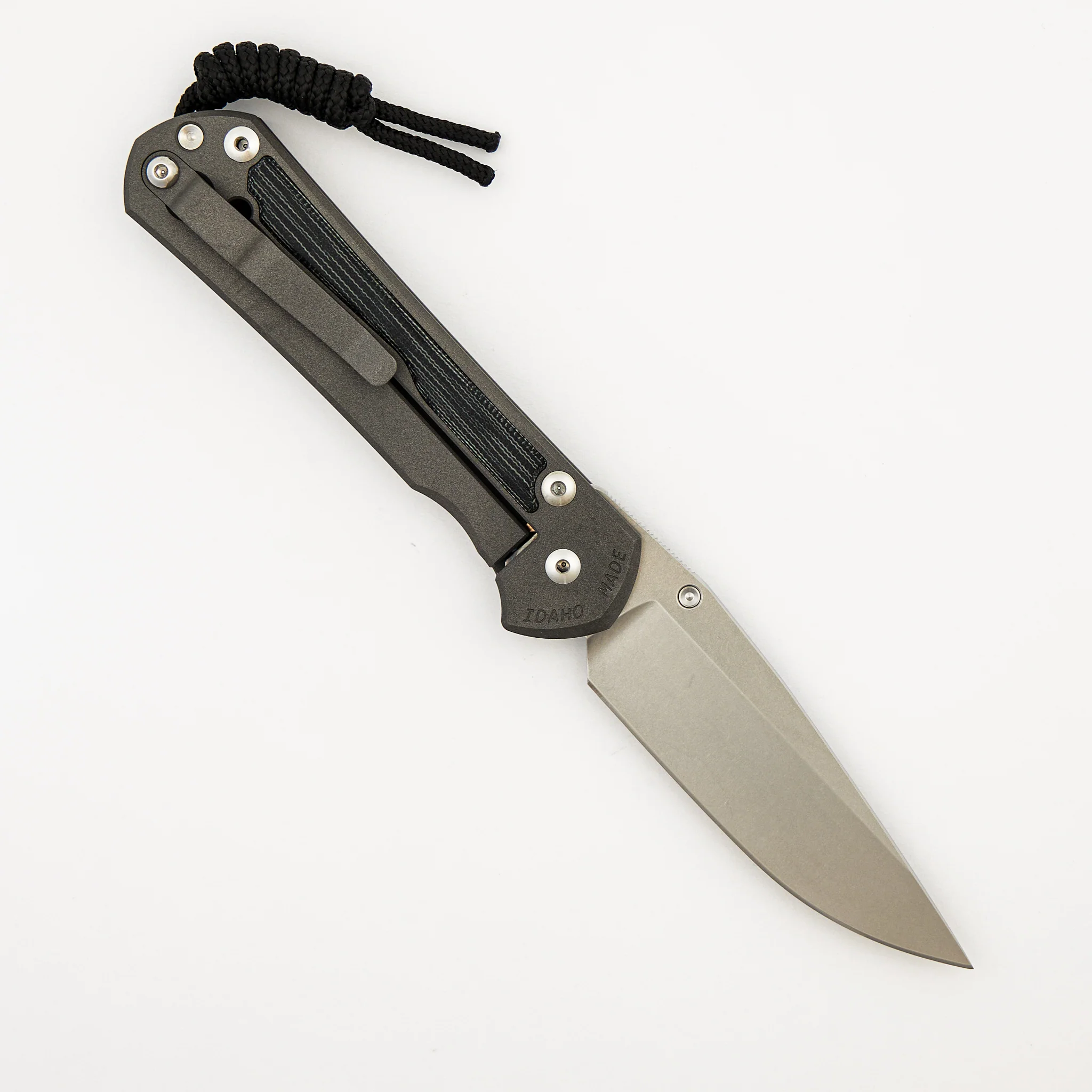 Large Sebenza 31 - Black Canvas Micarta Inlay - Drop Point CPM MagnaCut Blade - Silver Single Thumb Lug - Image 2