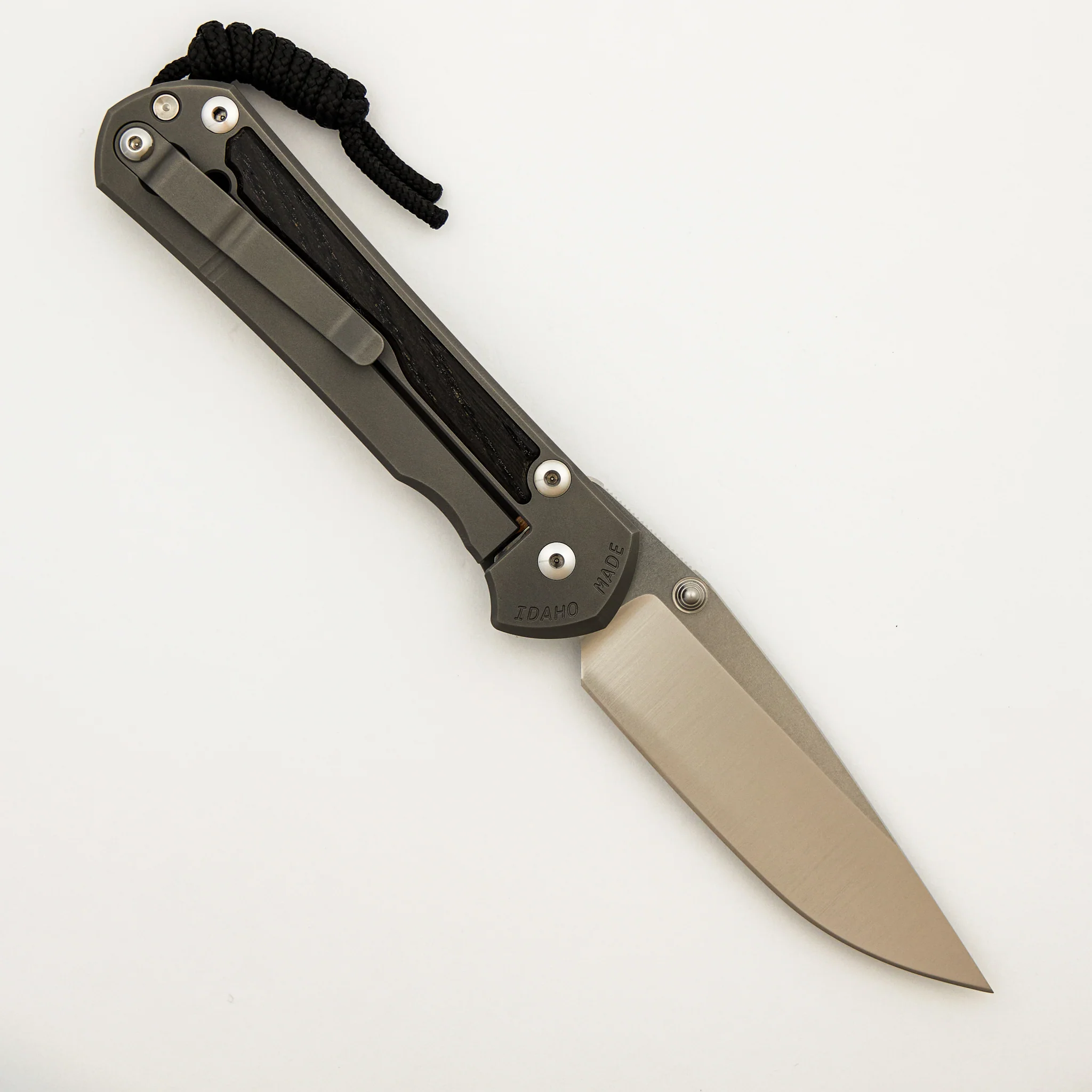 Large Sebenza 31 - Bog Oak Inlay - Drop Point Polished CPM MagnaCut Blade - Silver Double Thumb Lugs - Image 16