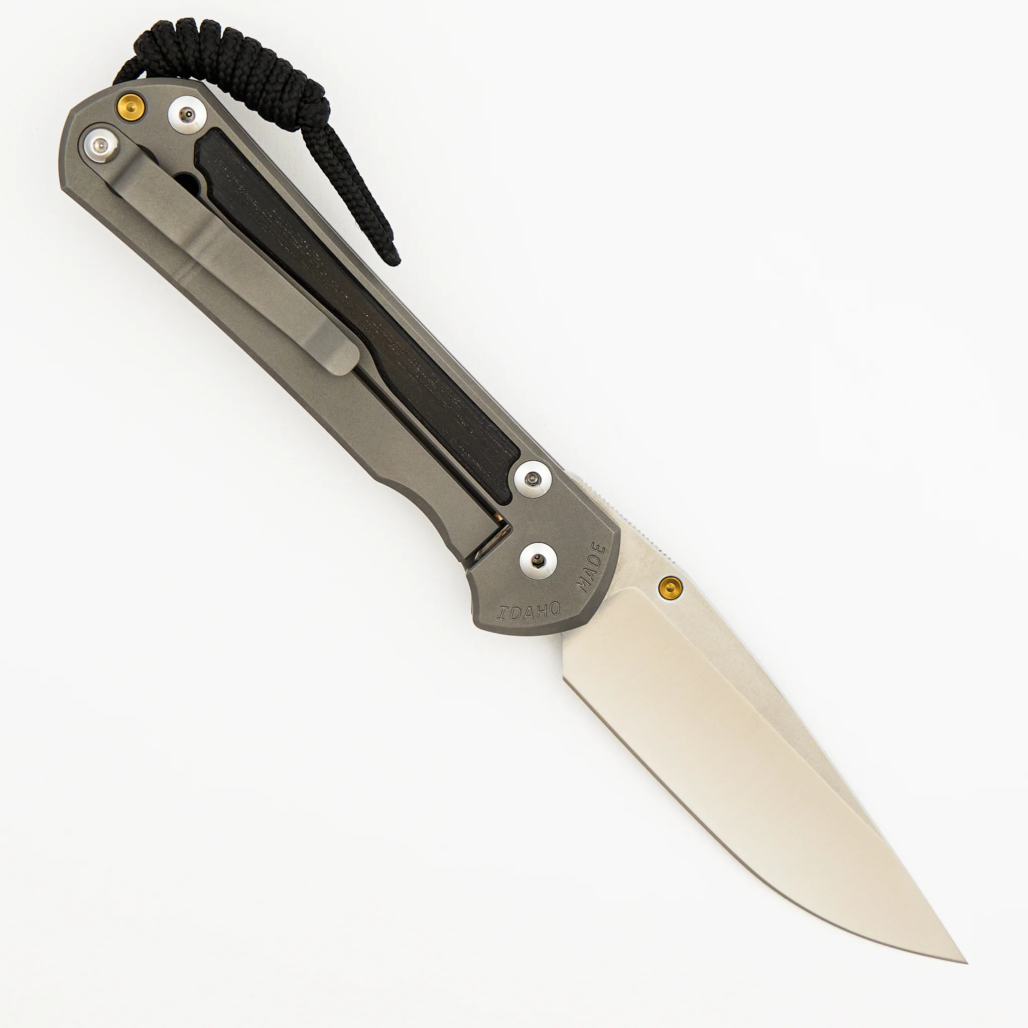 Large Sebenza 31 - Bog Oak Inlay - Drop Point Polished CPM MagnaCut Blade - Gold Single Thumb Lug - Image 30
