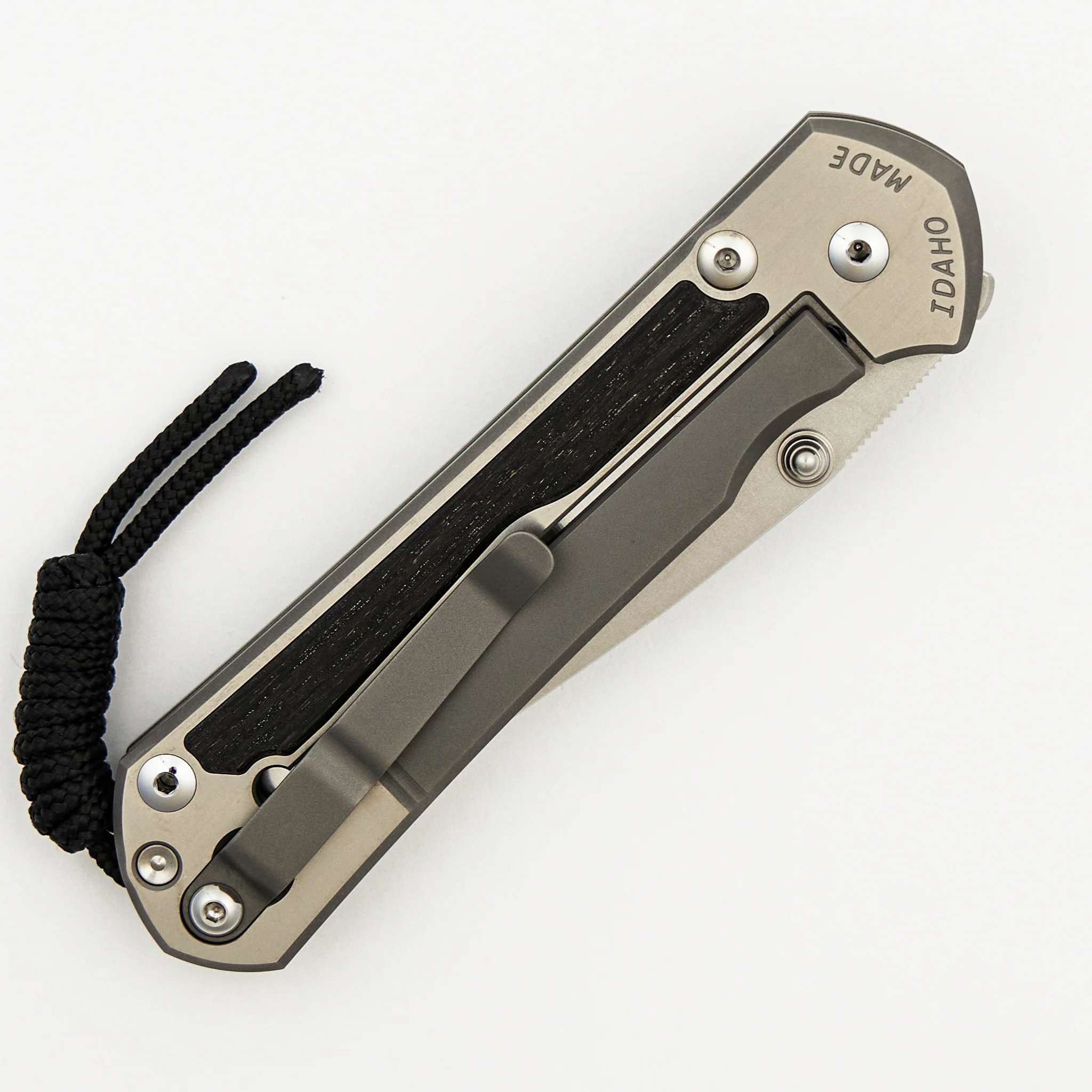 Large Sebenza 31 - Bog Oak Inlay - Polished Drop Point CPM MagnaCut Blade - Silver Double Thumb Lugs - Image 11