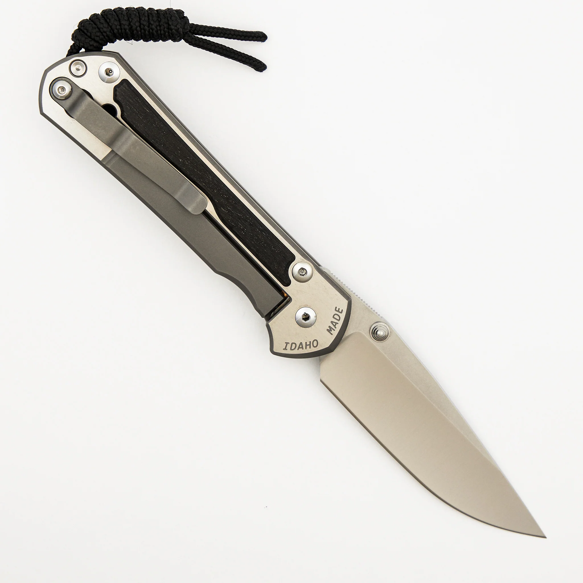 Large Sebenza 31 - Bog Oak Inlay - Polished Drop Point CPM MagnaCut Blade - Silver Double Thumb Lugs - Image 16